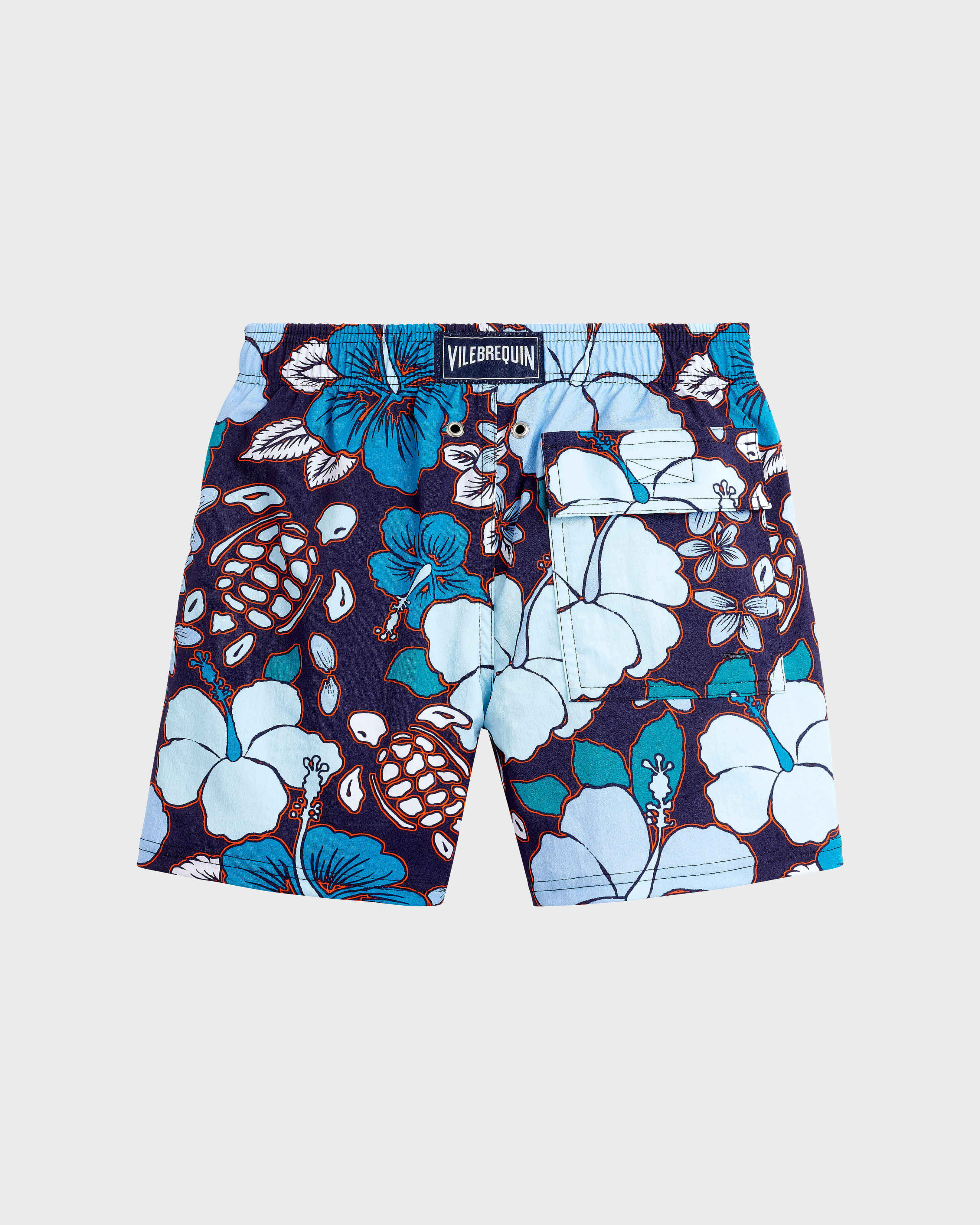 Tropical Turtles Stretch-Badeshorts für Jungen MIDNIGHT back view