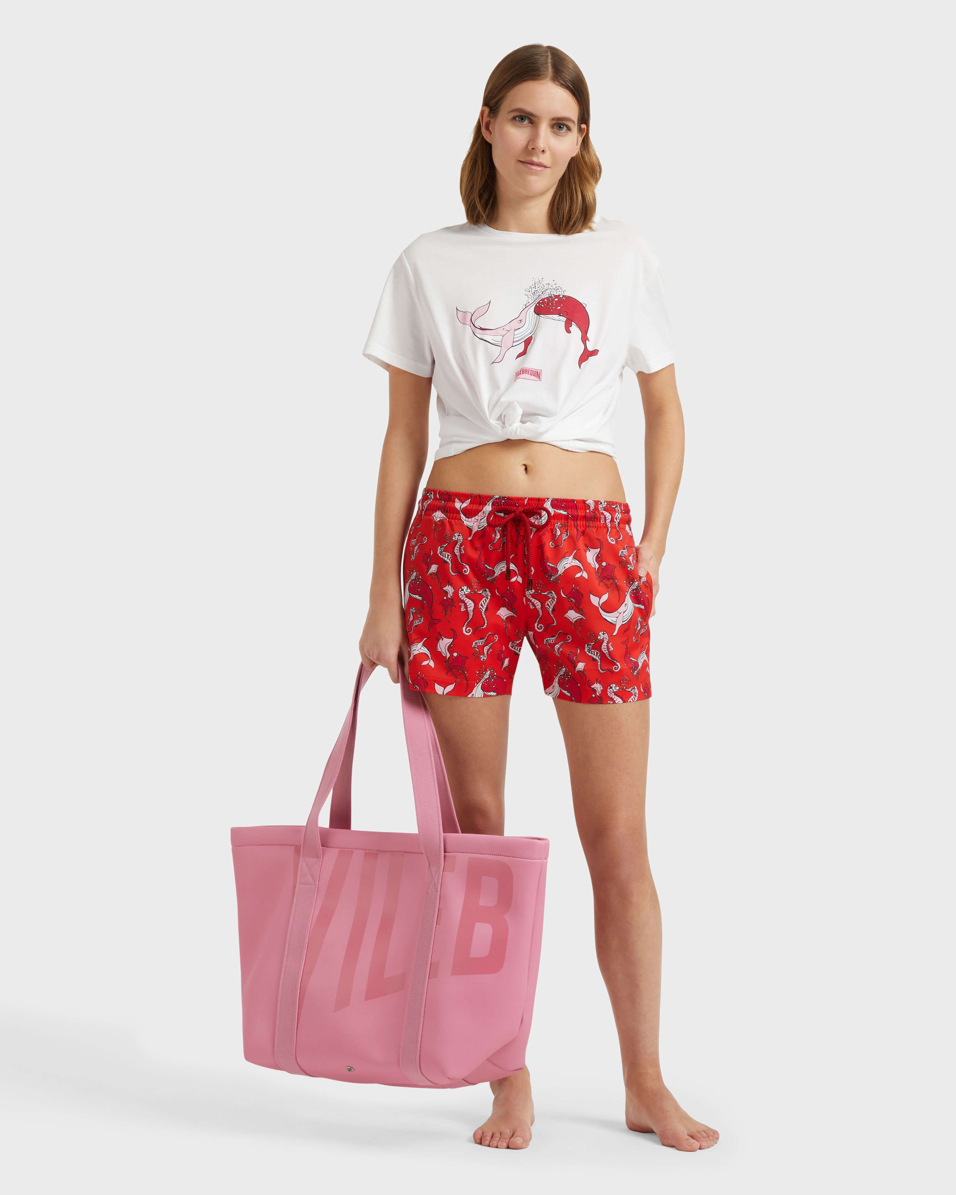 Pantaloncini mare donna Whales Love PAPAVERO supp1 view