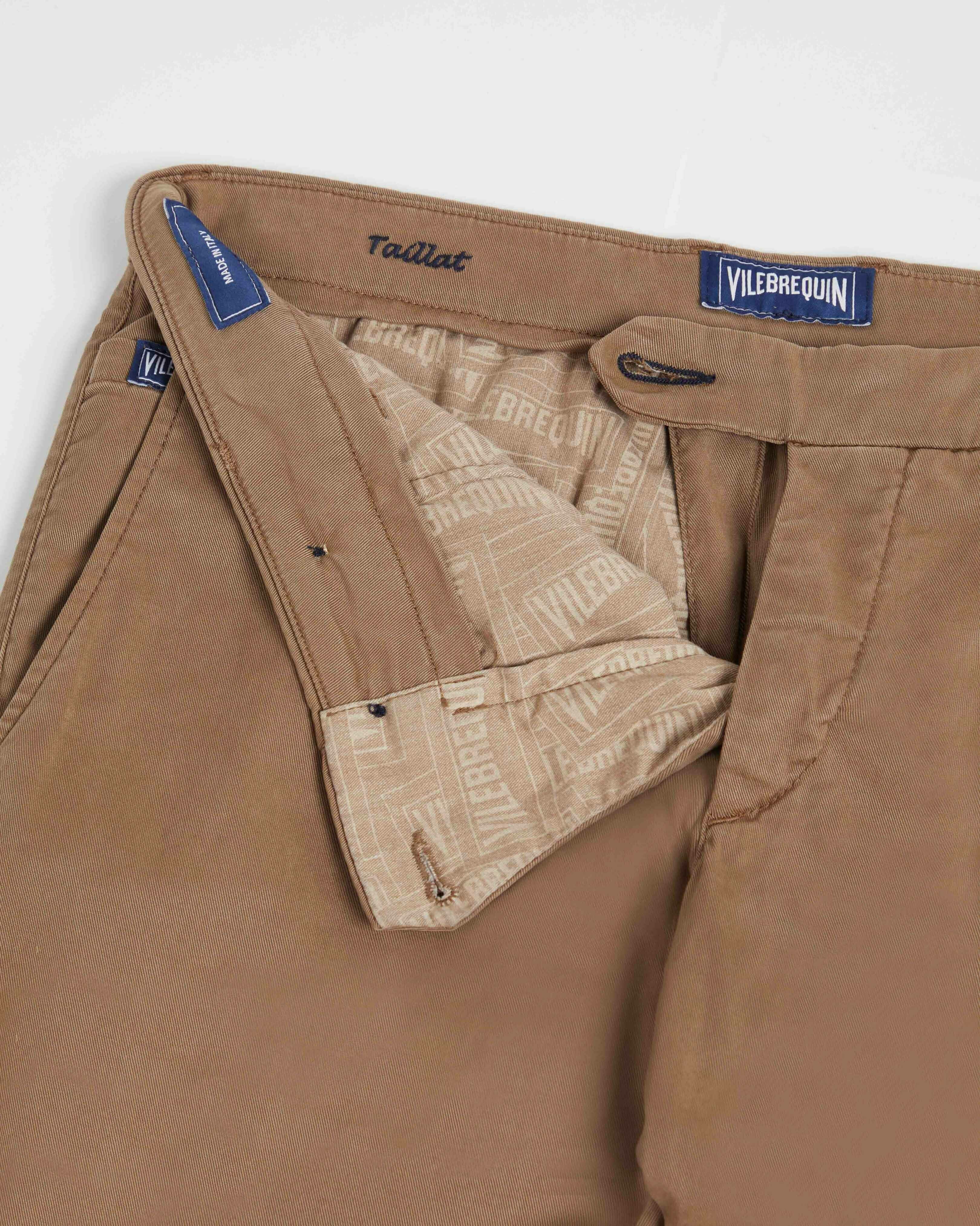Pantaloni chino uomo in cotone e Tencel tinta unita TABACCO supp2 view