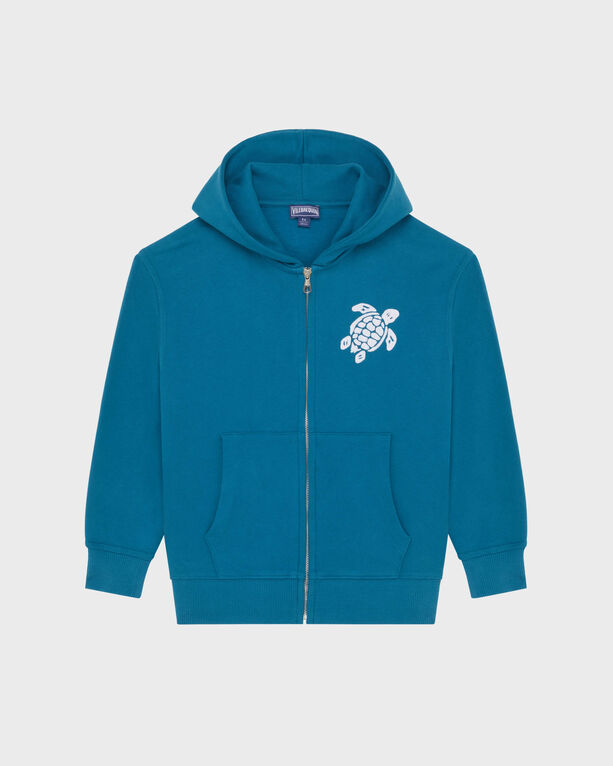 Vilebrequin – Turtle Baumwoll-cardigan Mit Durchgehendem Reißverschluss – Sweatshirt – Galantin – Blau – Größe 14