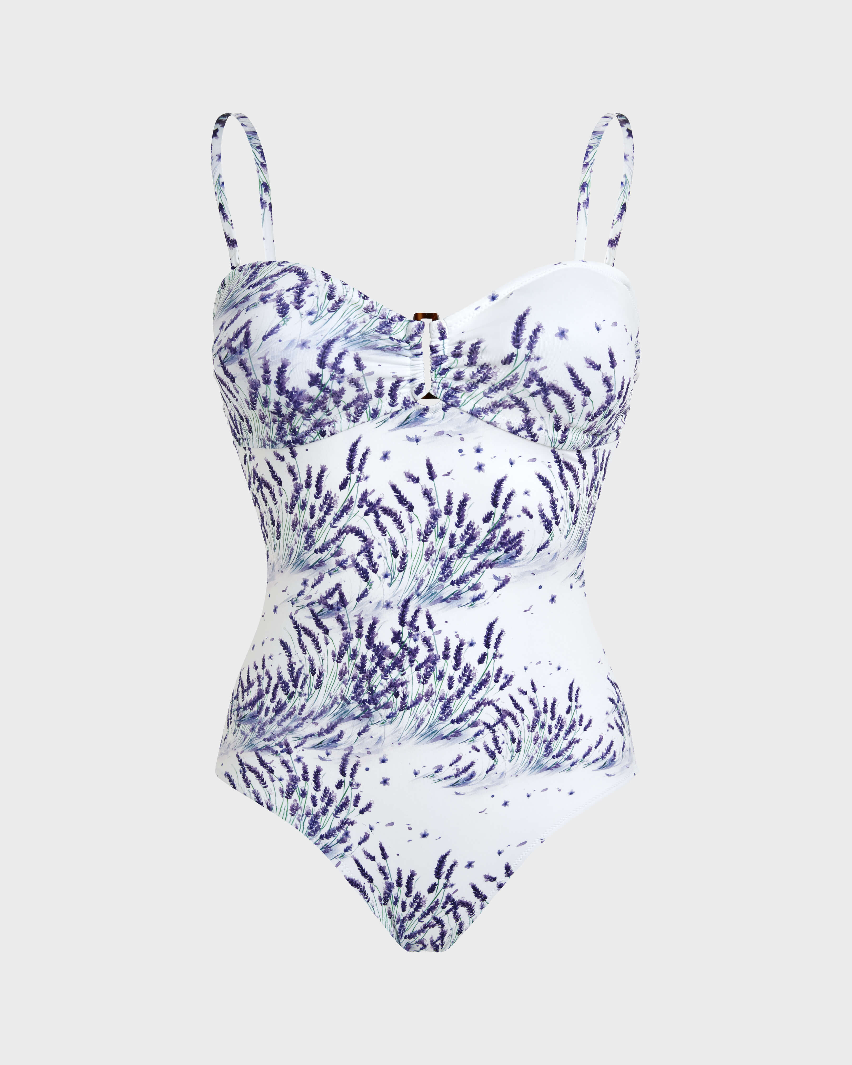 Maillot de bain une pièce bandeau femme Lavender BLANC front view