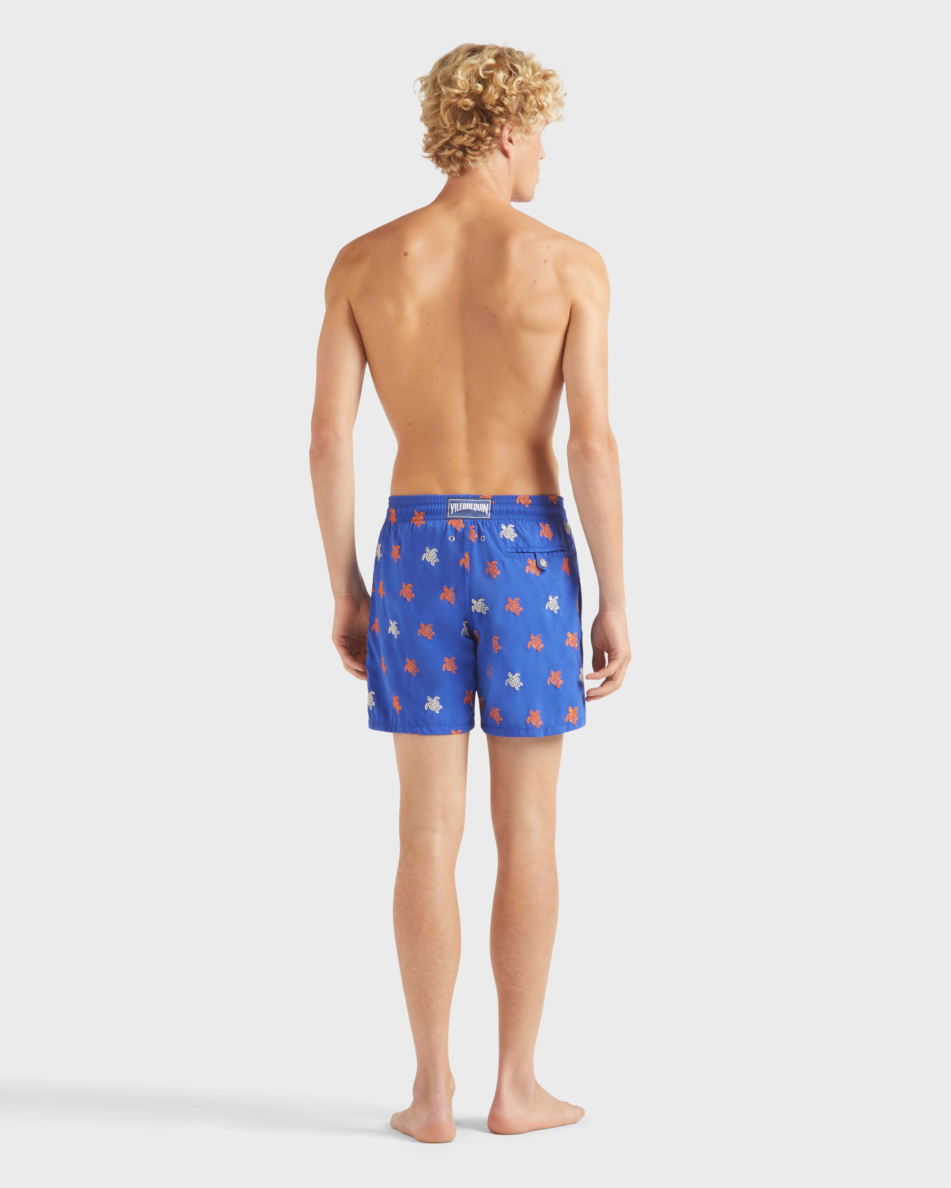 Men Swim Trunks Embroidered Micro Ronde des Tortues Diagonale - Limited Edition MARRAKECH backworn view