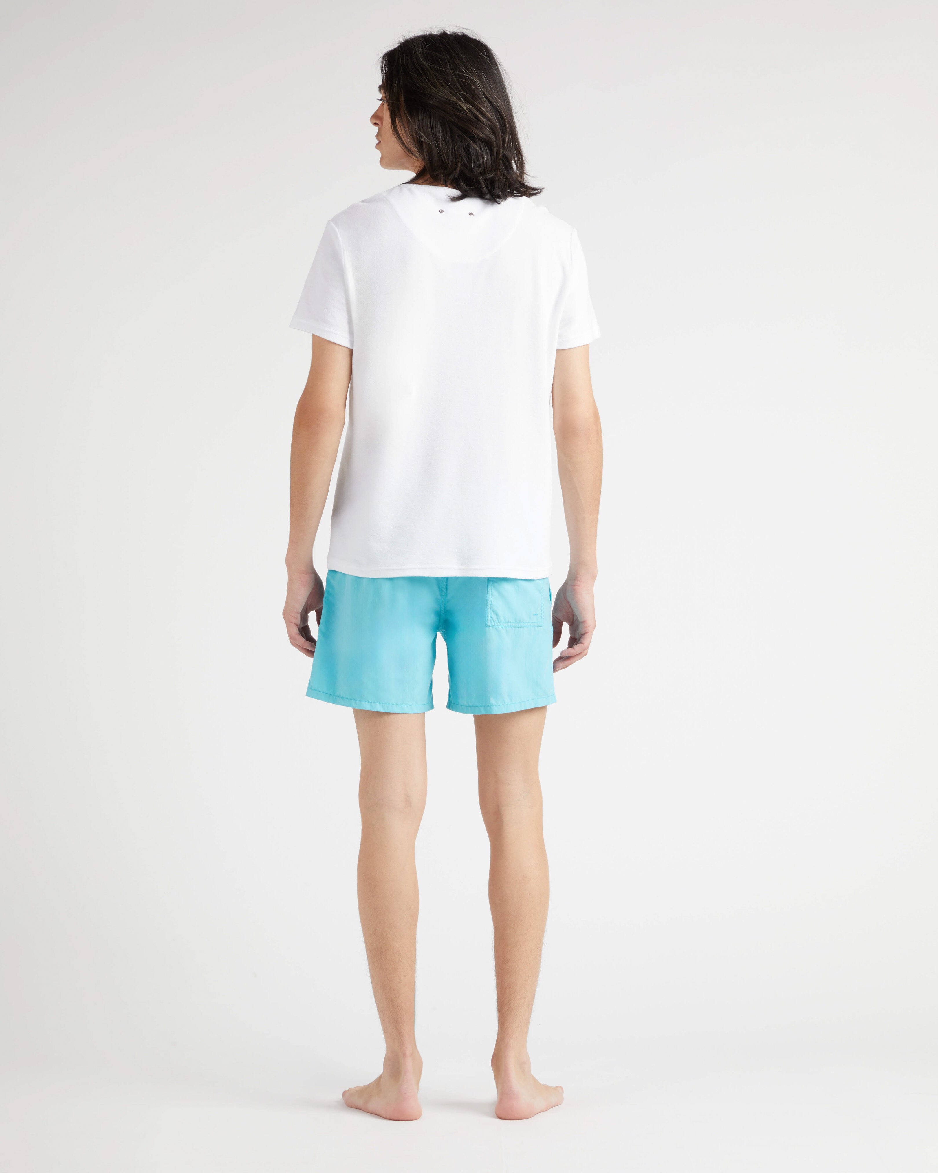 Terry T-Shirt Solid WHITE backworn view