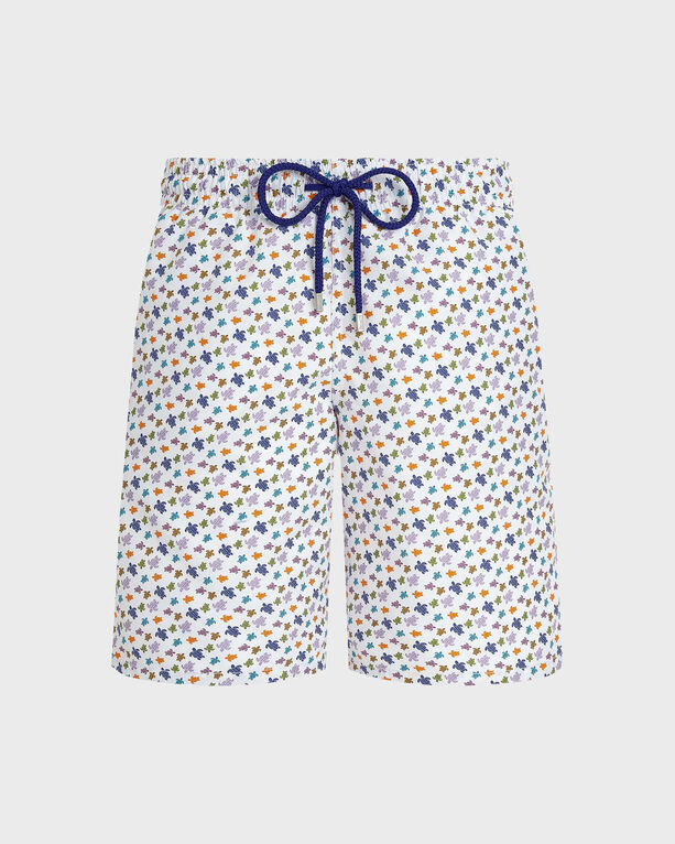 Vilebrequin - Men Long Swim Shorts Micro Ronde Des Tortues - Swimwear - Okoa - White - Size XXL