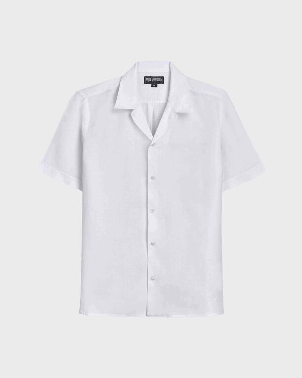 Vilebrequin - Men Short-sleeve Linen Shirt Solid - Shirt - Courbis - White - Size S