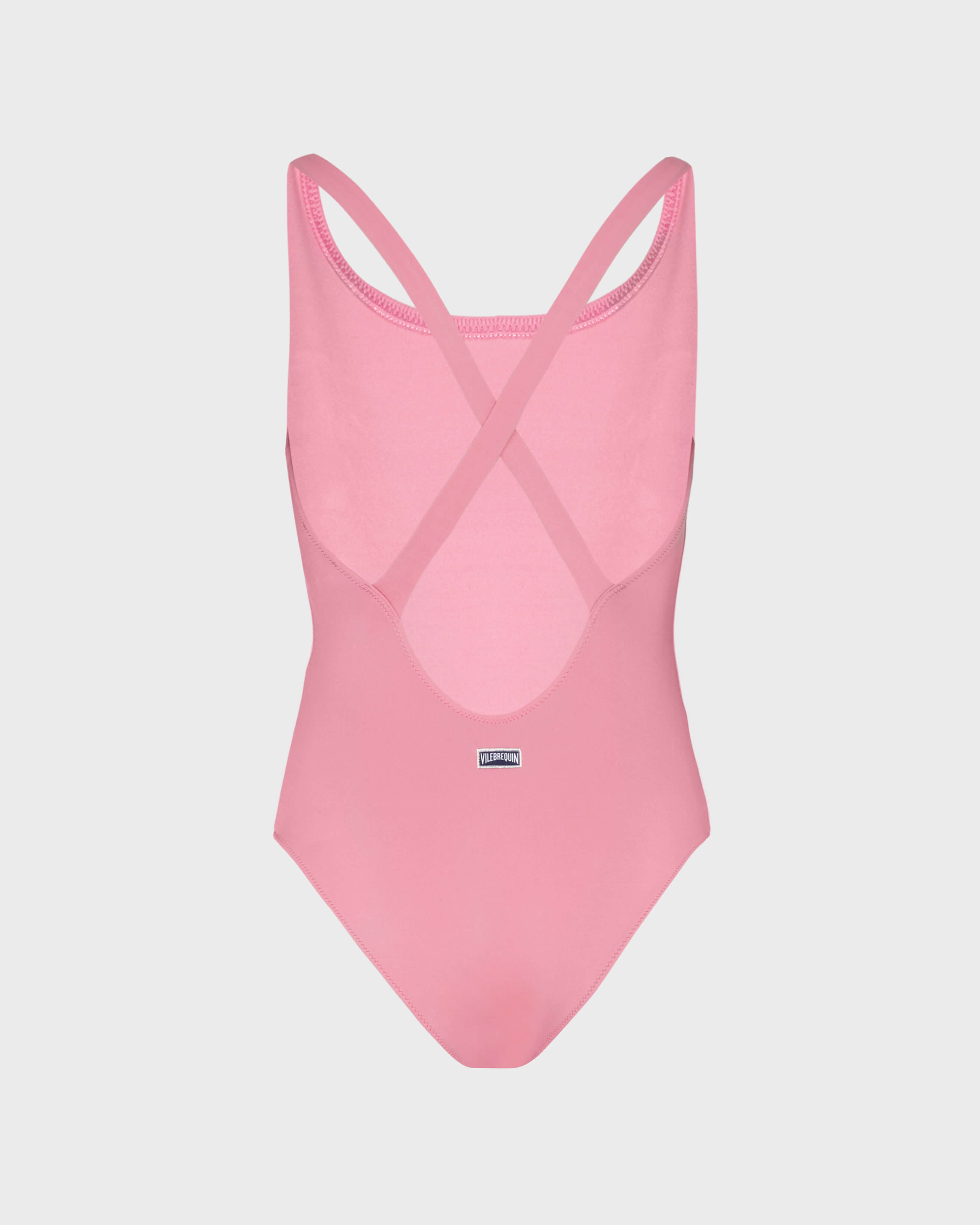 Girls Cross-Back One-piece Swimsuit Solid BOUDOIR back view