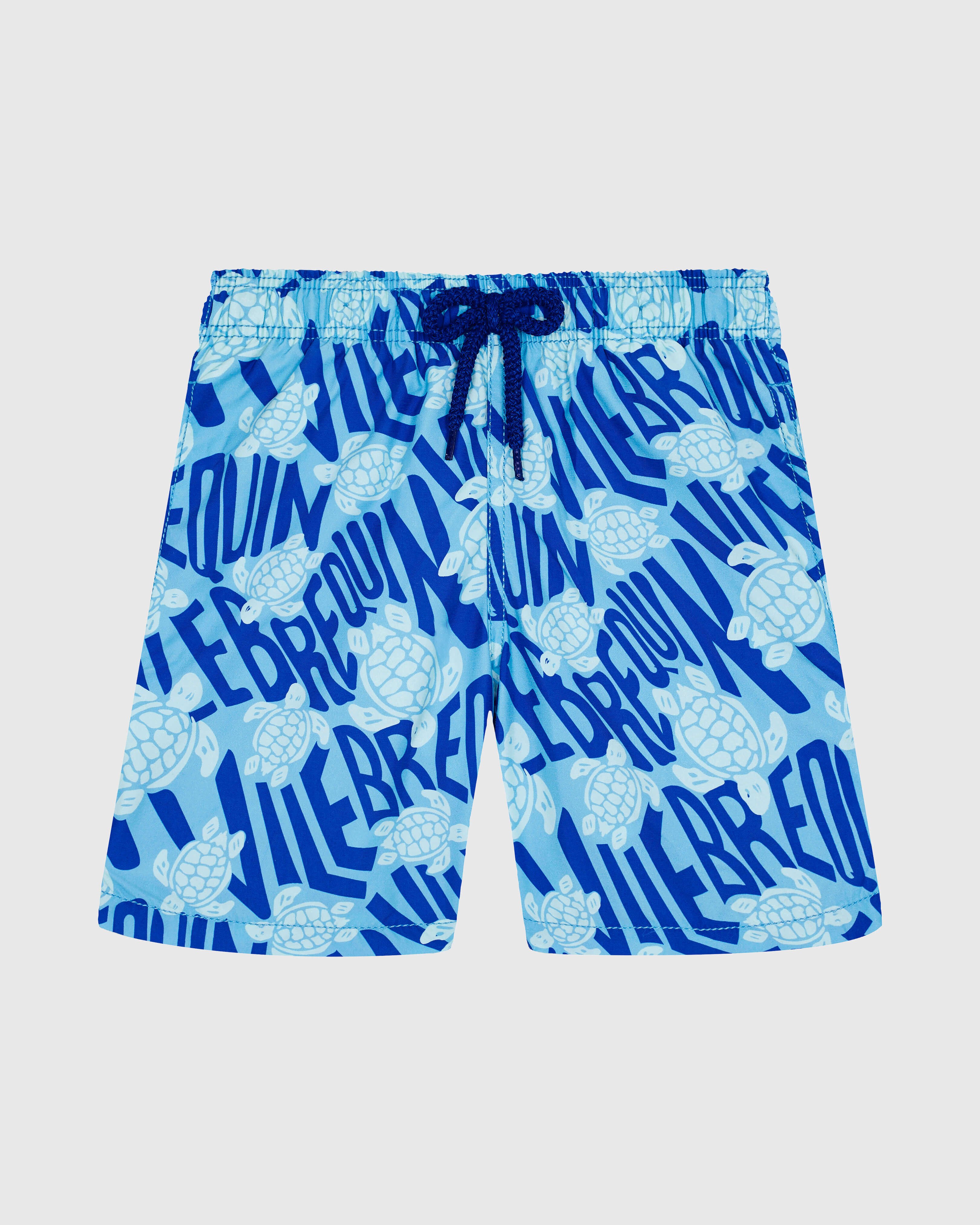 Boys Swim trunks Ronde des Tortues Logo BLUE TOPAZ front view