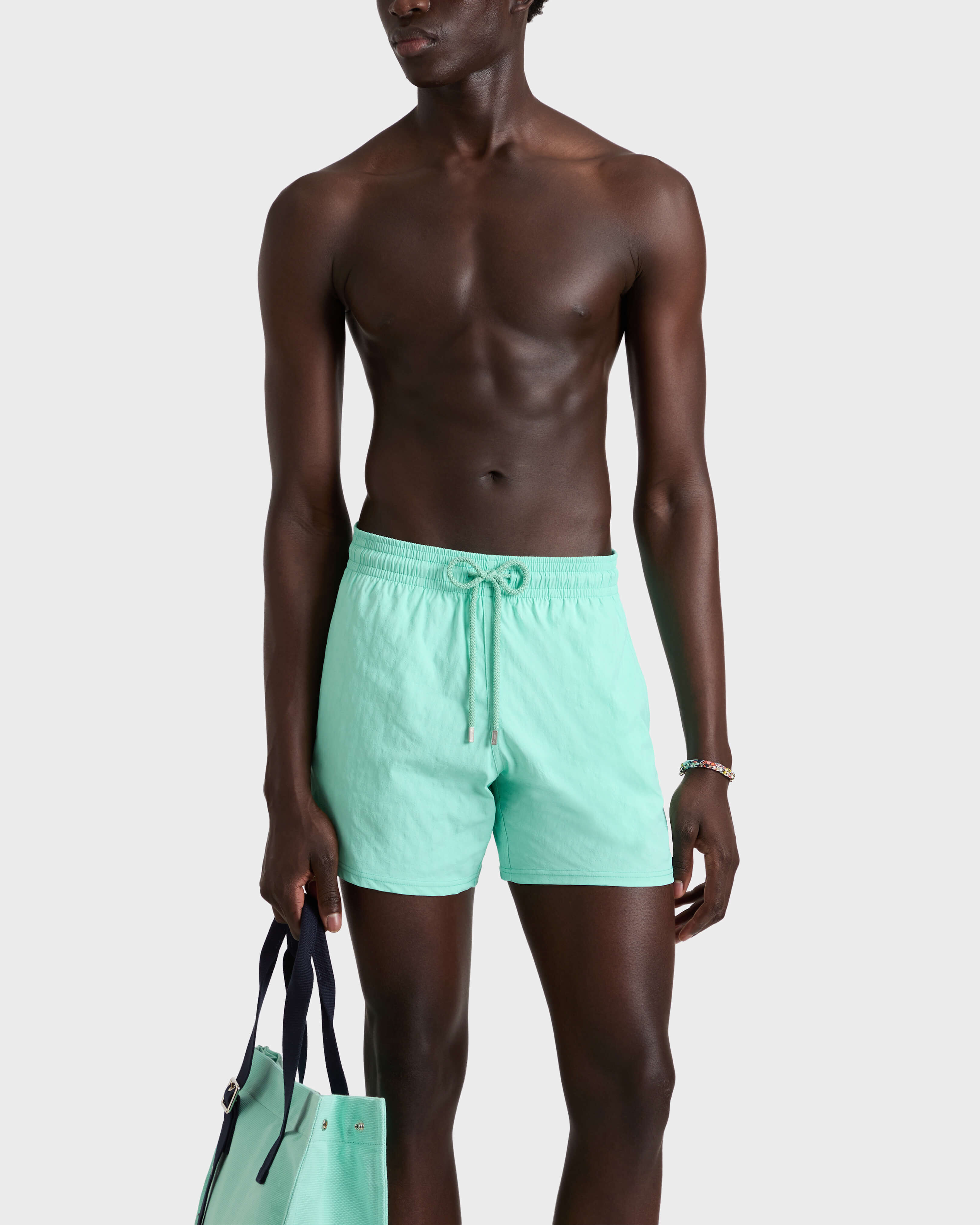 Kurze Turtles Jacquard Stretch-Badeshorts für Herren CARIBBEAN frontworn view