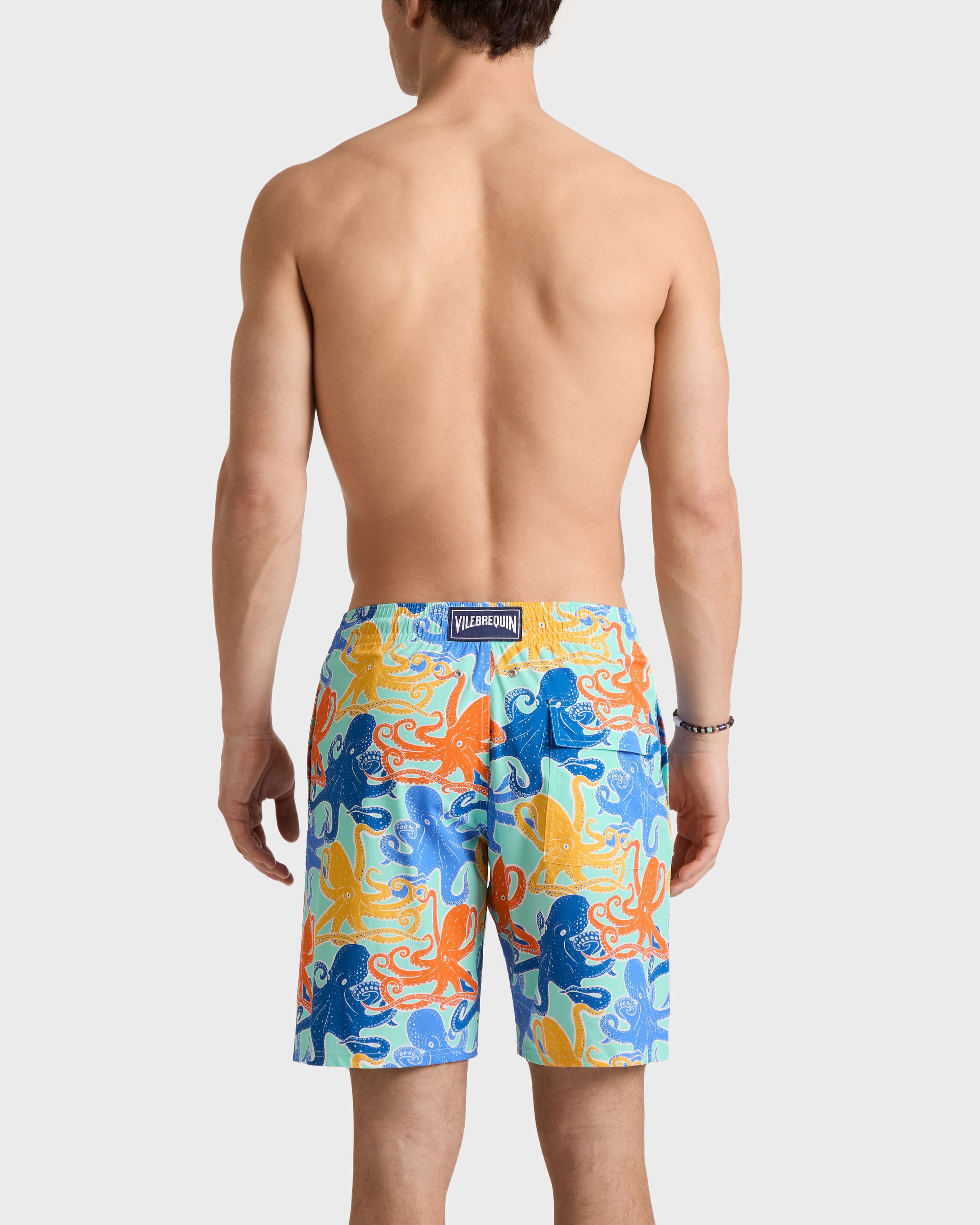 Lange Octopussy Stretch-Badeshorts für Herren CARIBBEAN backworn view