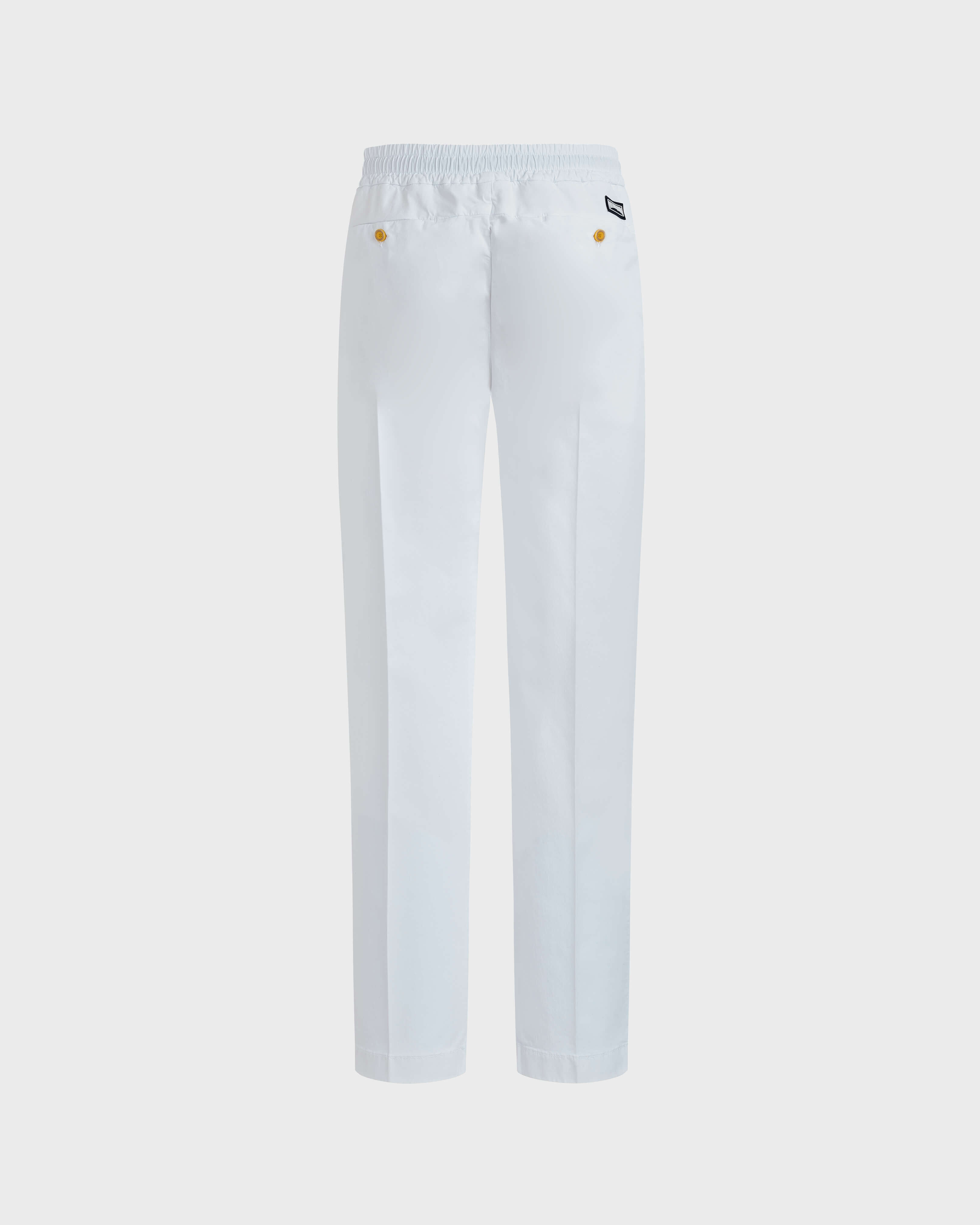 Pantaloni uomo in Tencel e cotone tinta unita BIANCO back view