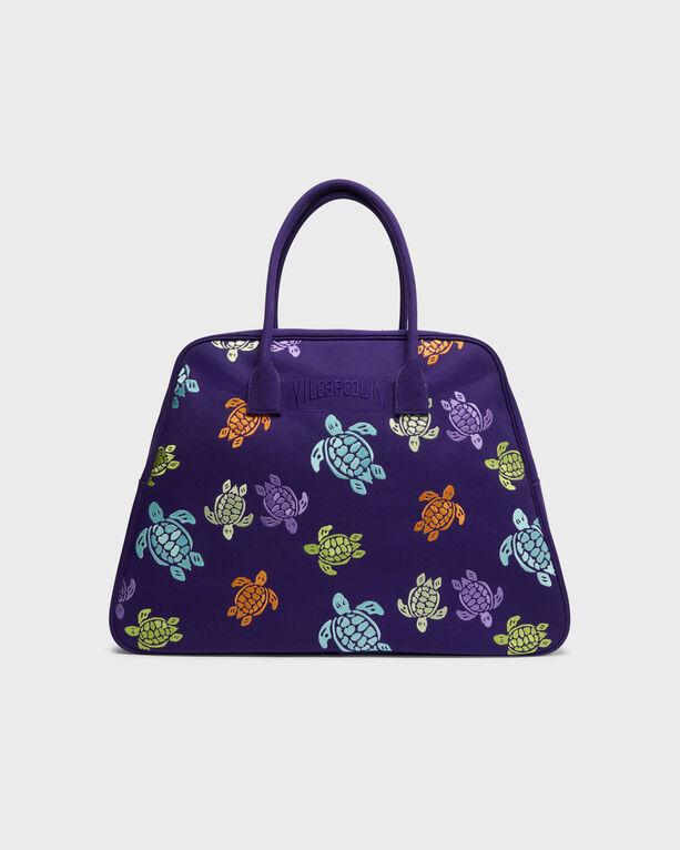 Vilebrequin - Bowling Canvas Bag Multicolor Turtles Dance - Beach Bag - Brady - Purple - Size OSFA