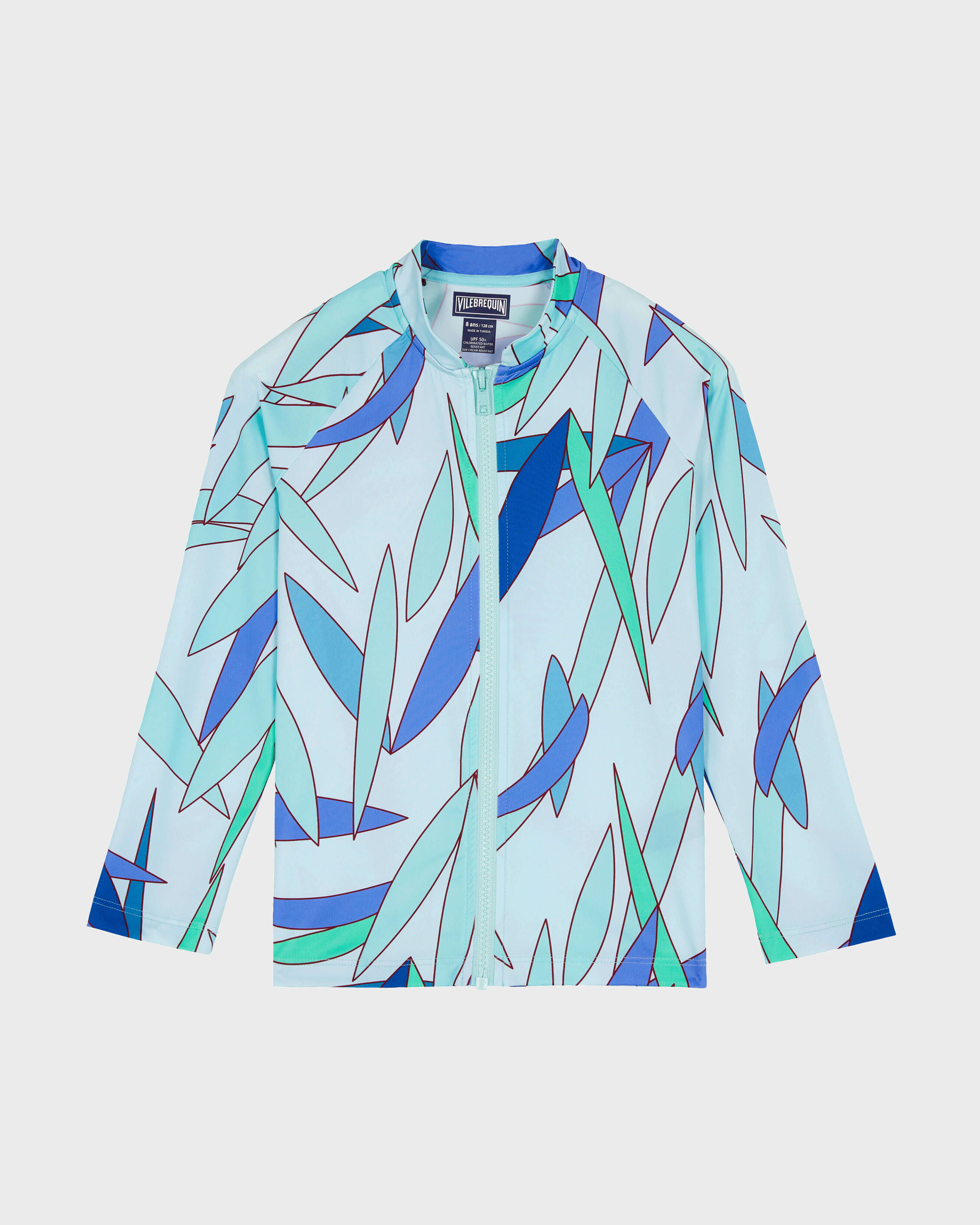 Girls Zipper Long Sleeves Rashguard Madrague THALASSA front view