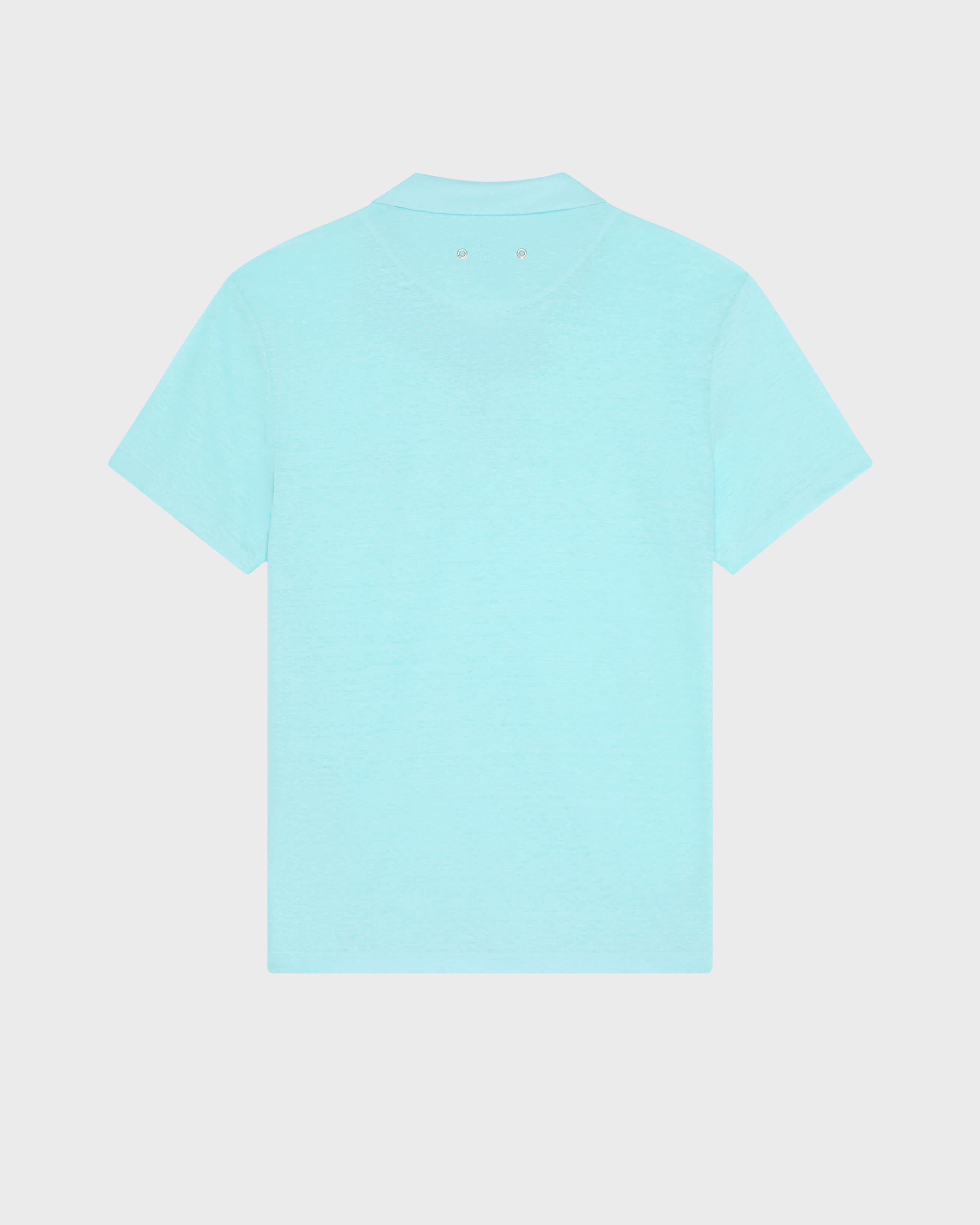 Polo en punto de lino de color liso para hombre OXYGENE back view