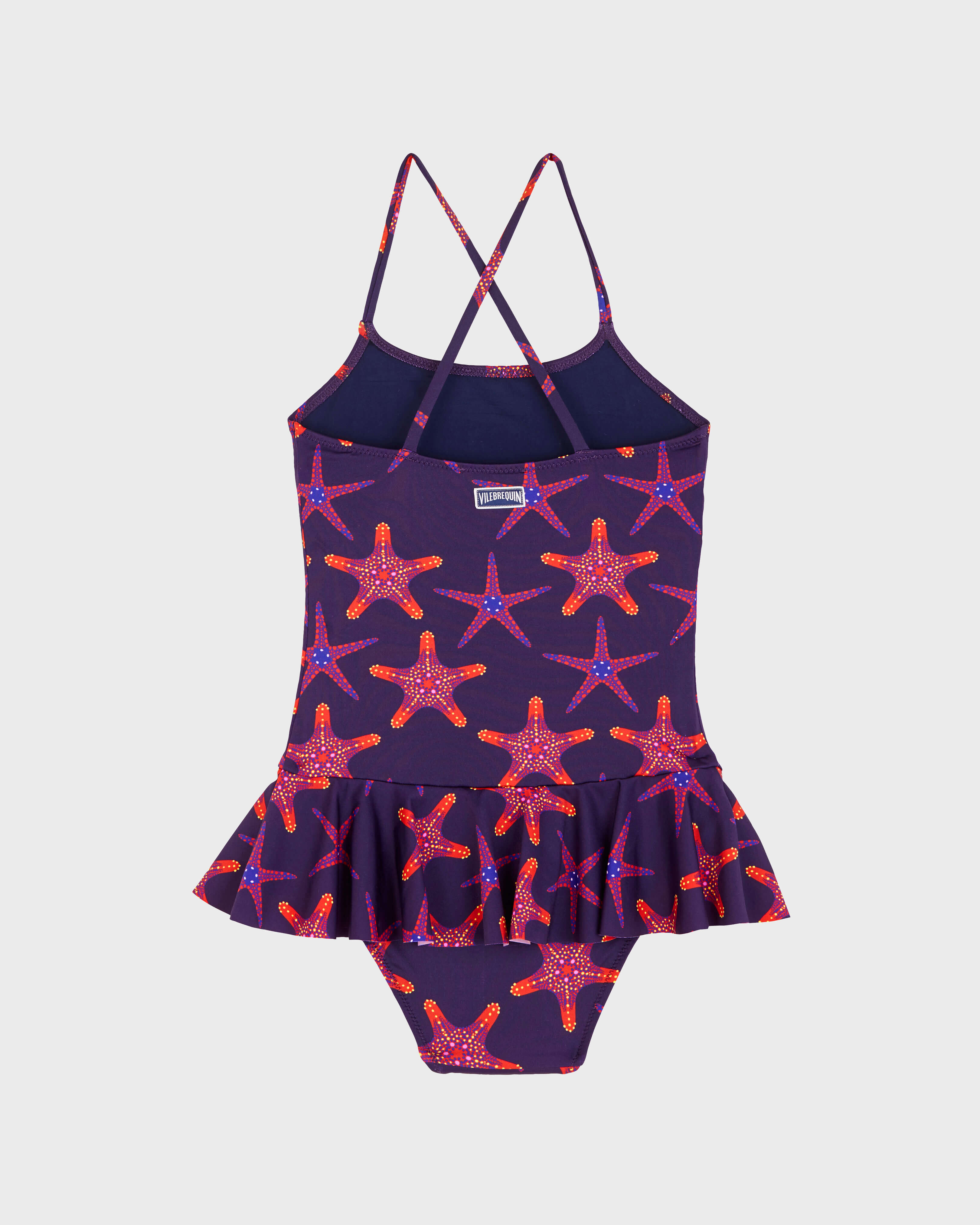 Bañador de una sola pieza con estampado Starfish Dance para niña ZAFIRO back view