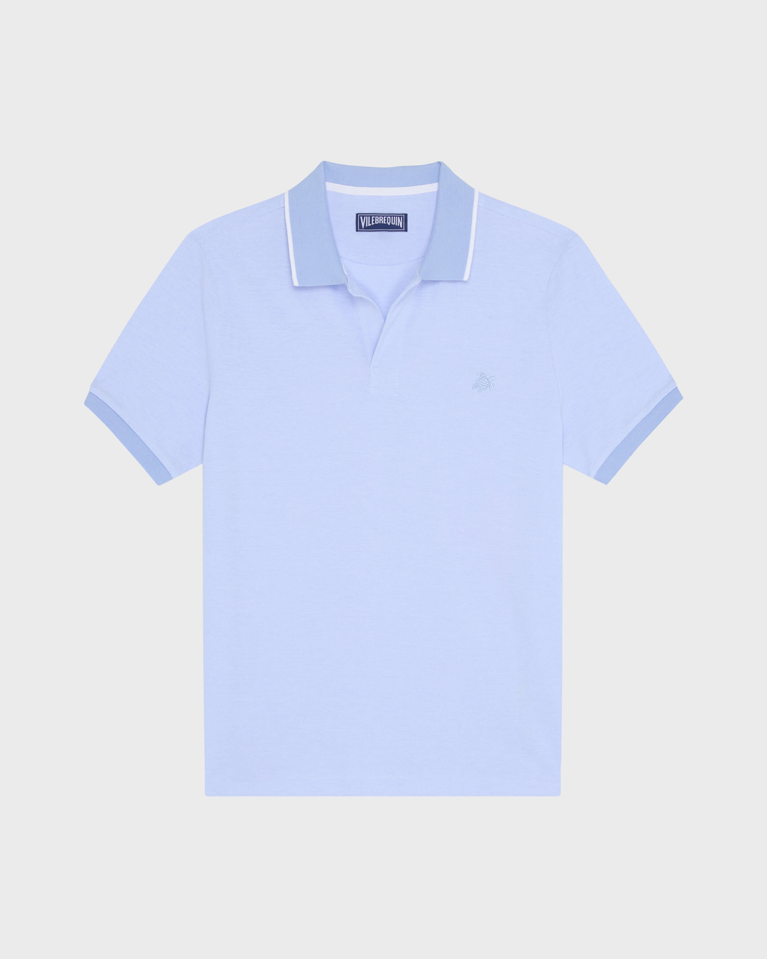 Men Cotton Polo Solid CLOUDY front view
