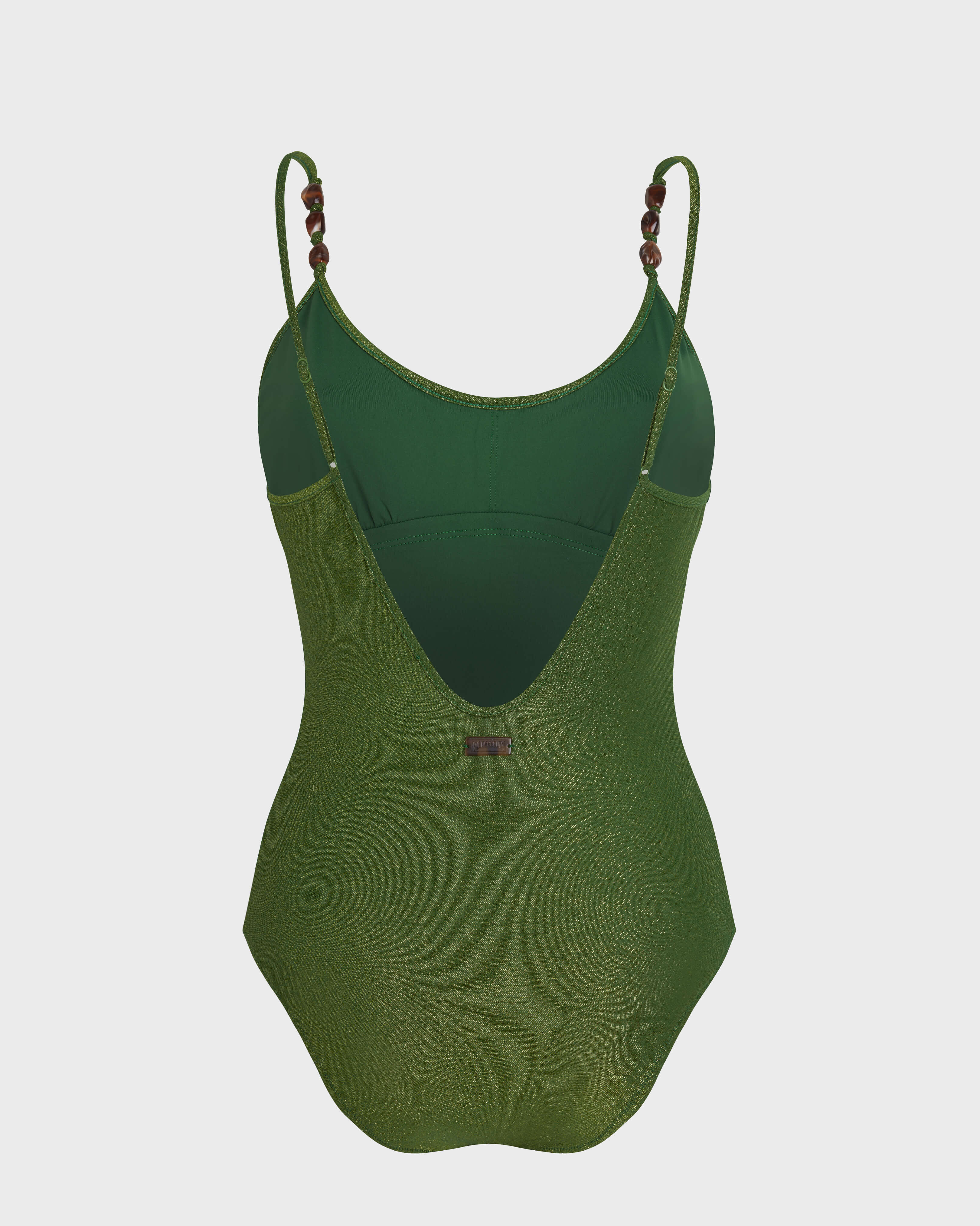 Costume intero donna con schiena scoperta Iridescent Jersey TROPICAL back view