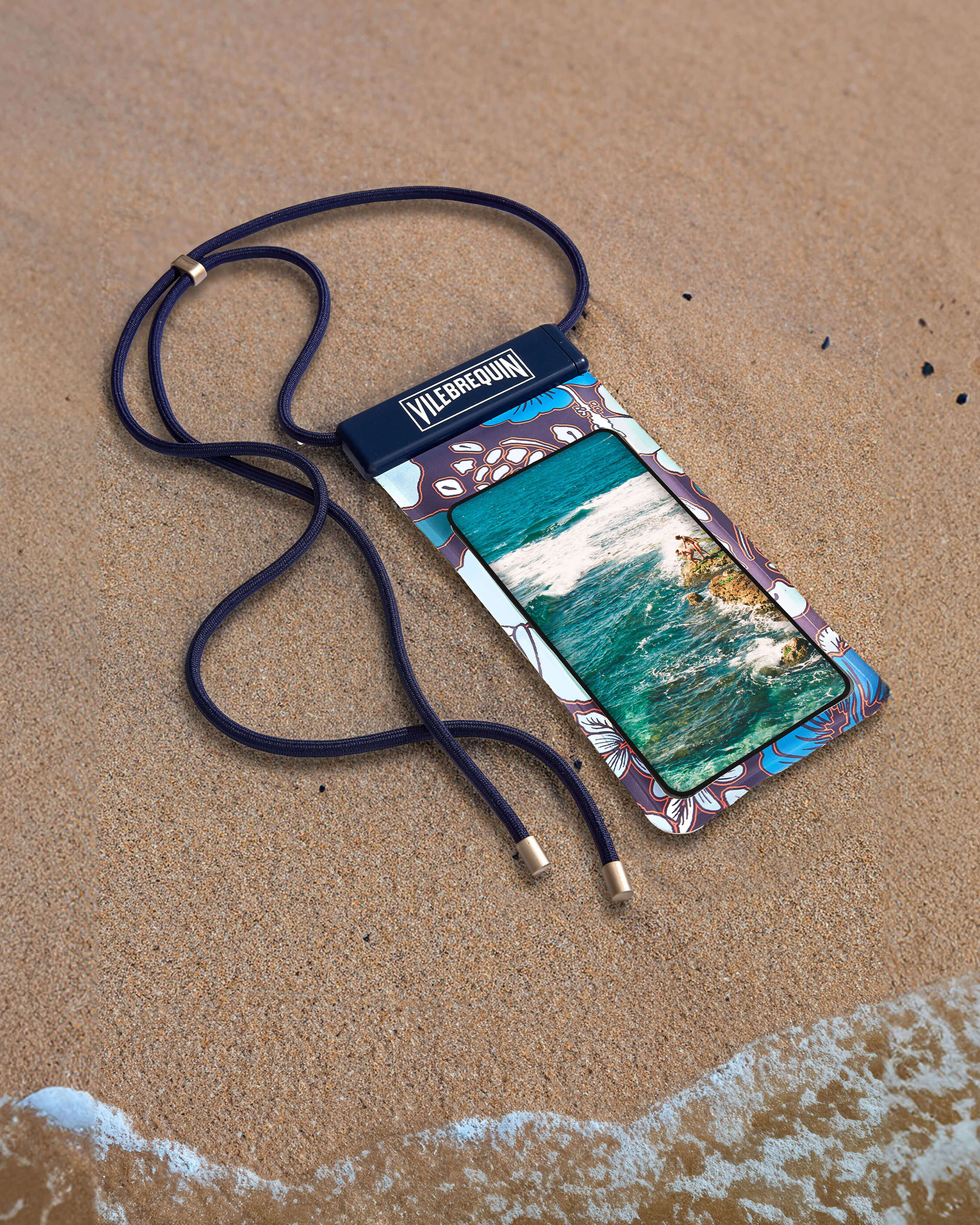 Waterproof Phone Case Tropical Turtles MIDNIGHT front view
