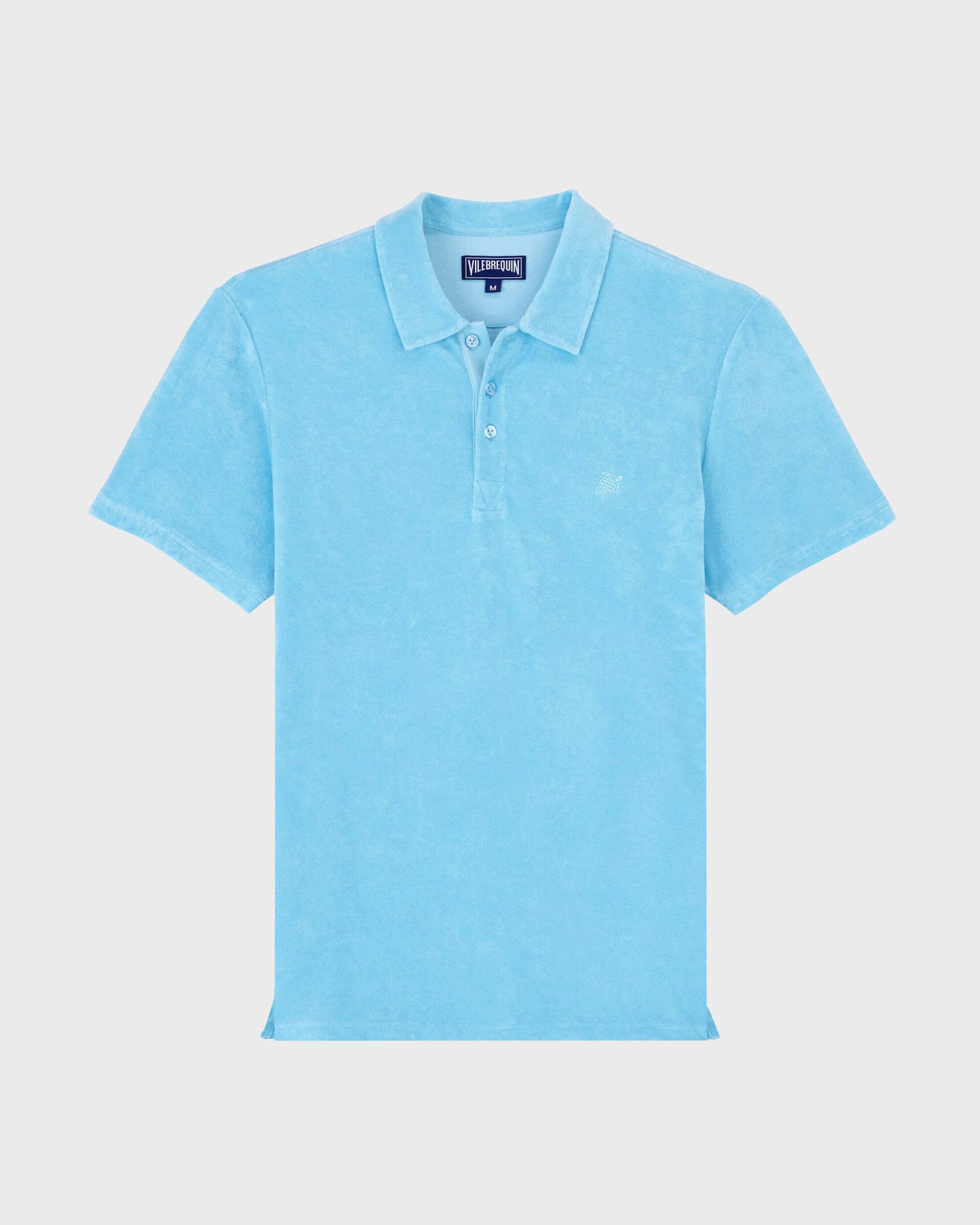 Men Terry Polo Shirt Solid SANTORINI front view