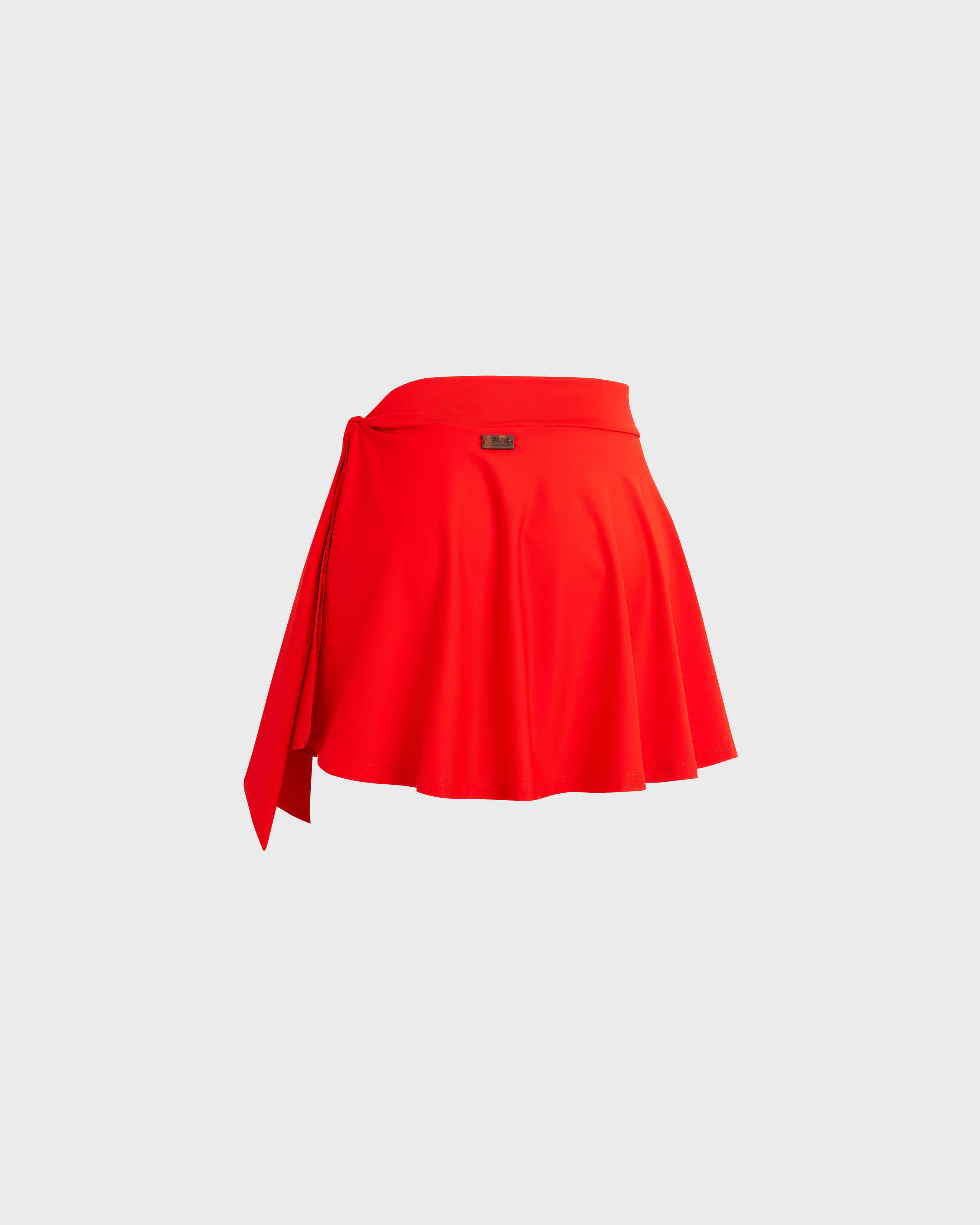 Women Beach Skirt Solid POPPY RED back view