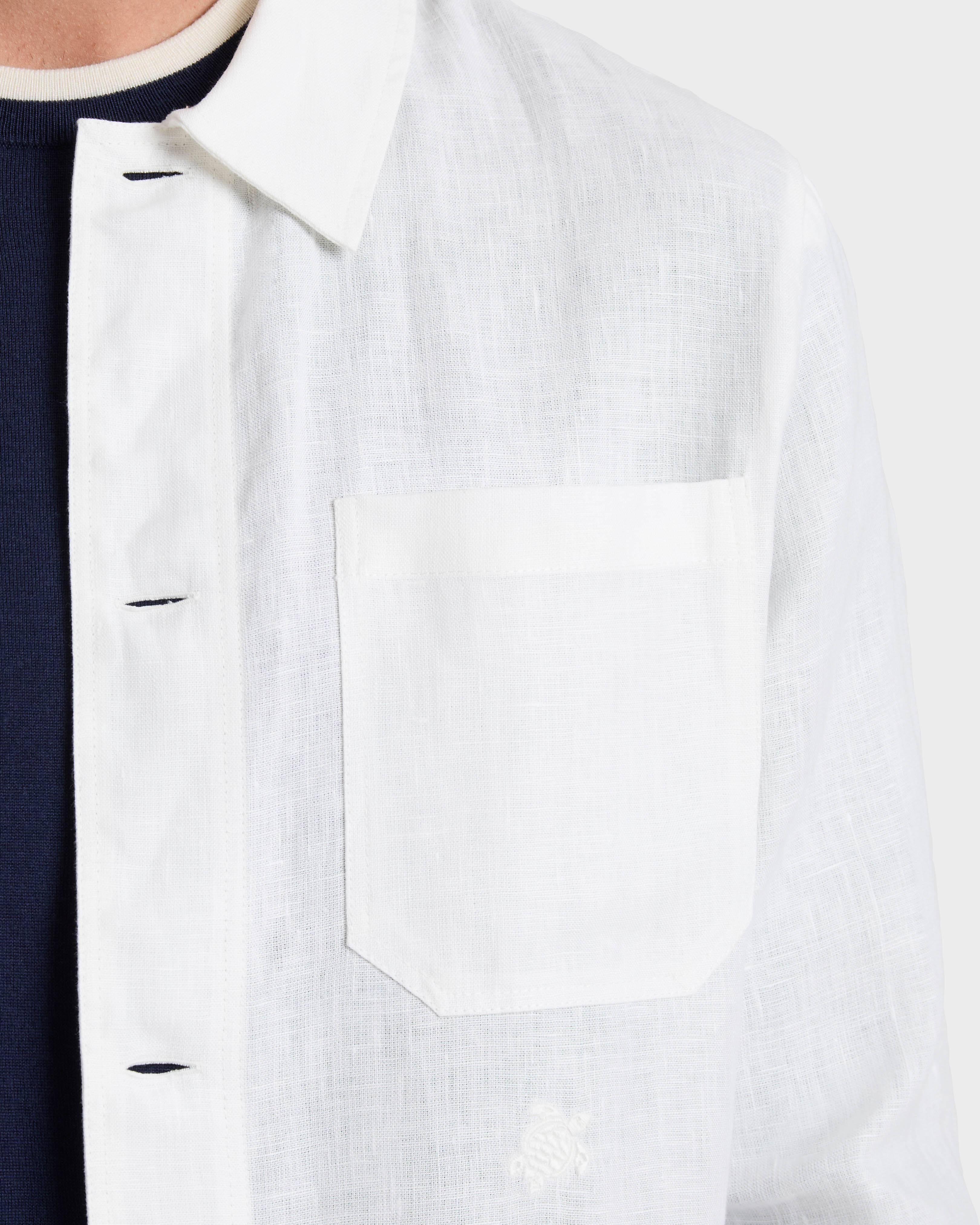 Herren-Leinen-Overshirt uni WEISS supp1 view