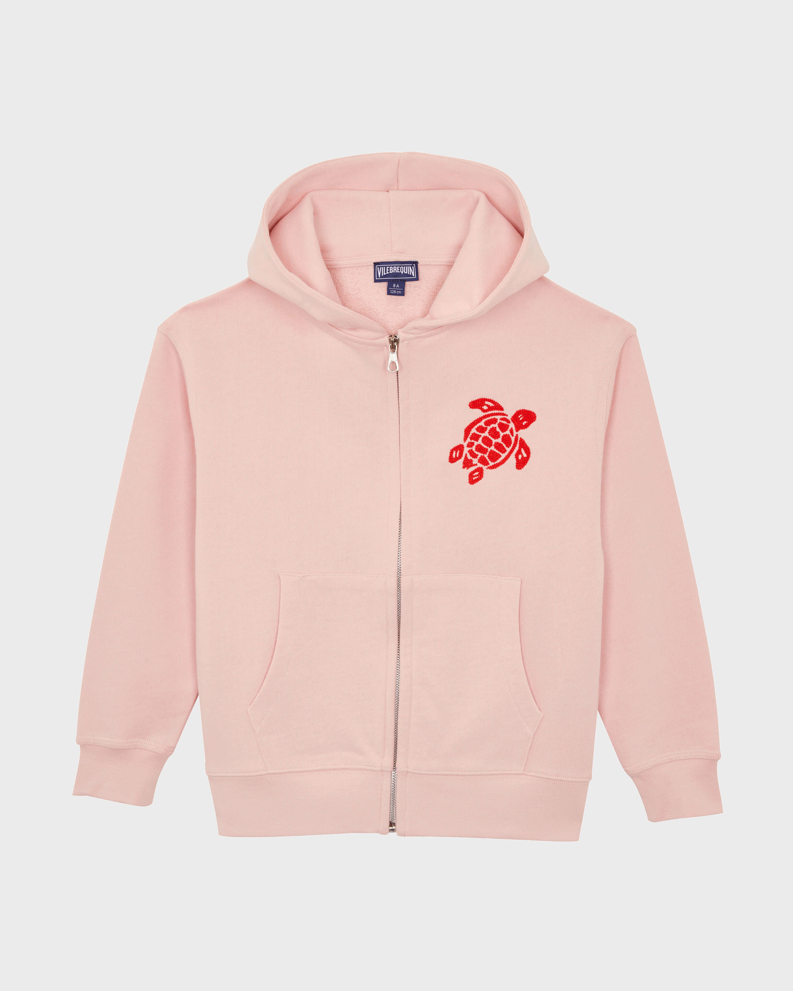 Boys Cotton Full Zip Cardigan PEONY front view