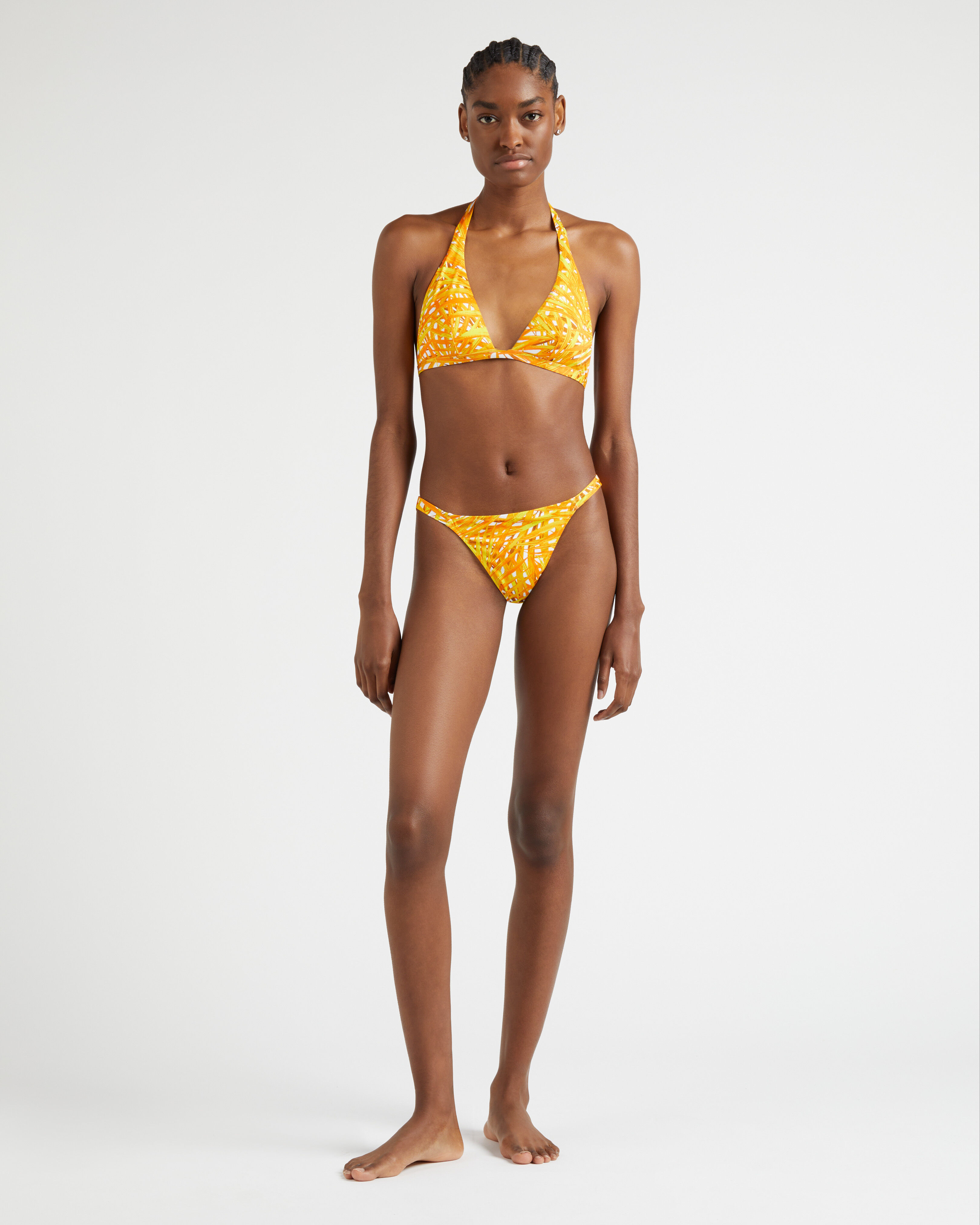 Women Tanga Bikini Bottom Palm Leaves MANGO frontworn view
