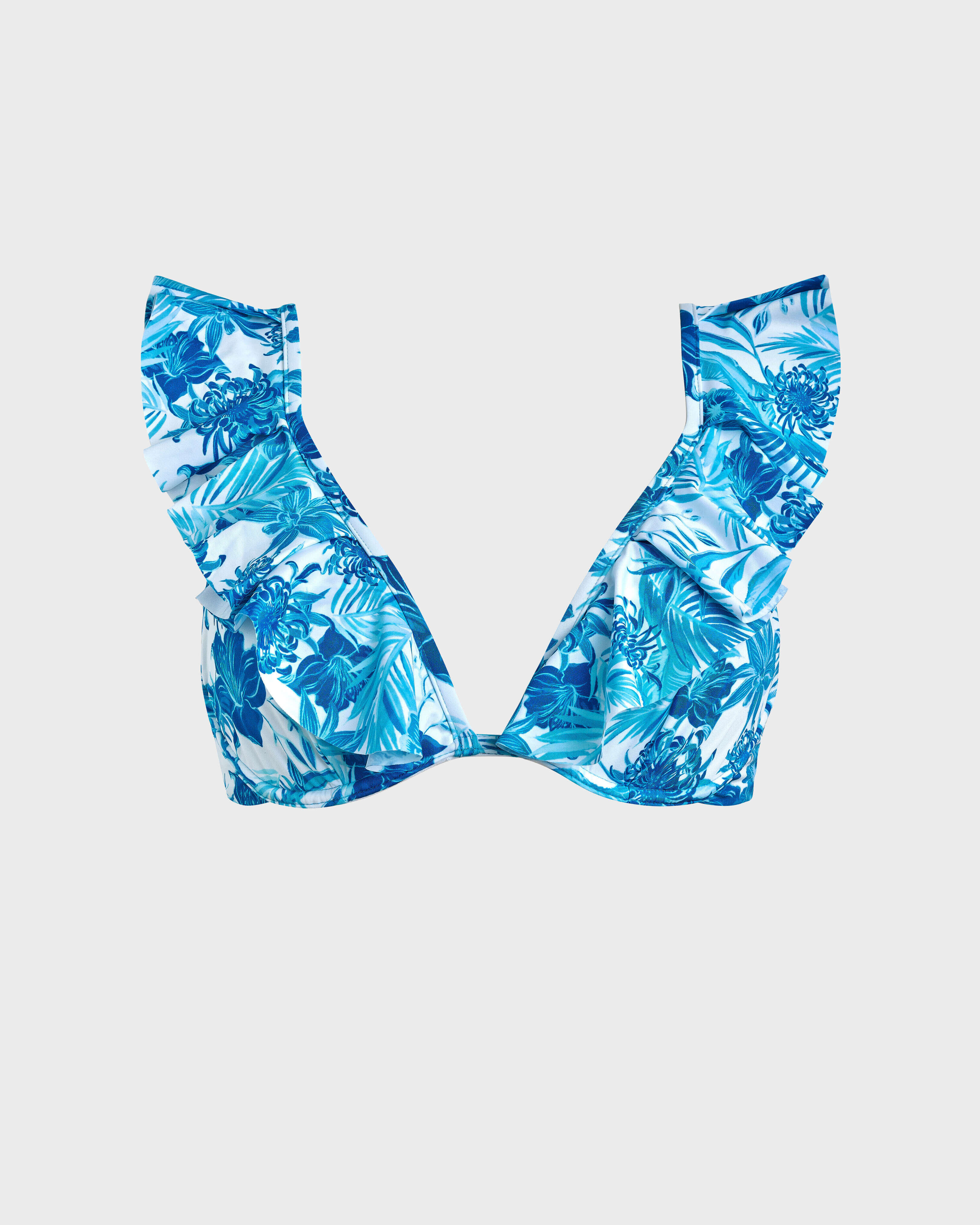 Haut de maillot de bain foulard avec armatures femme Tahiti Flowers BLANC front view