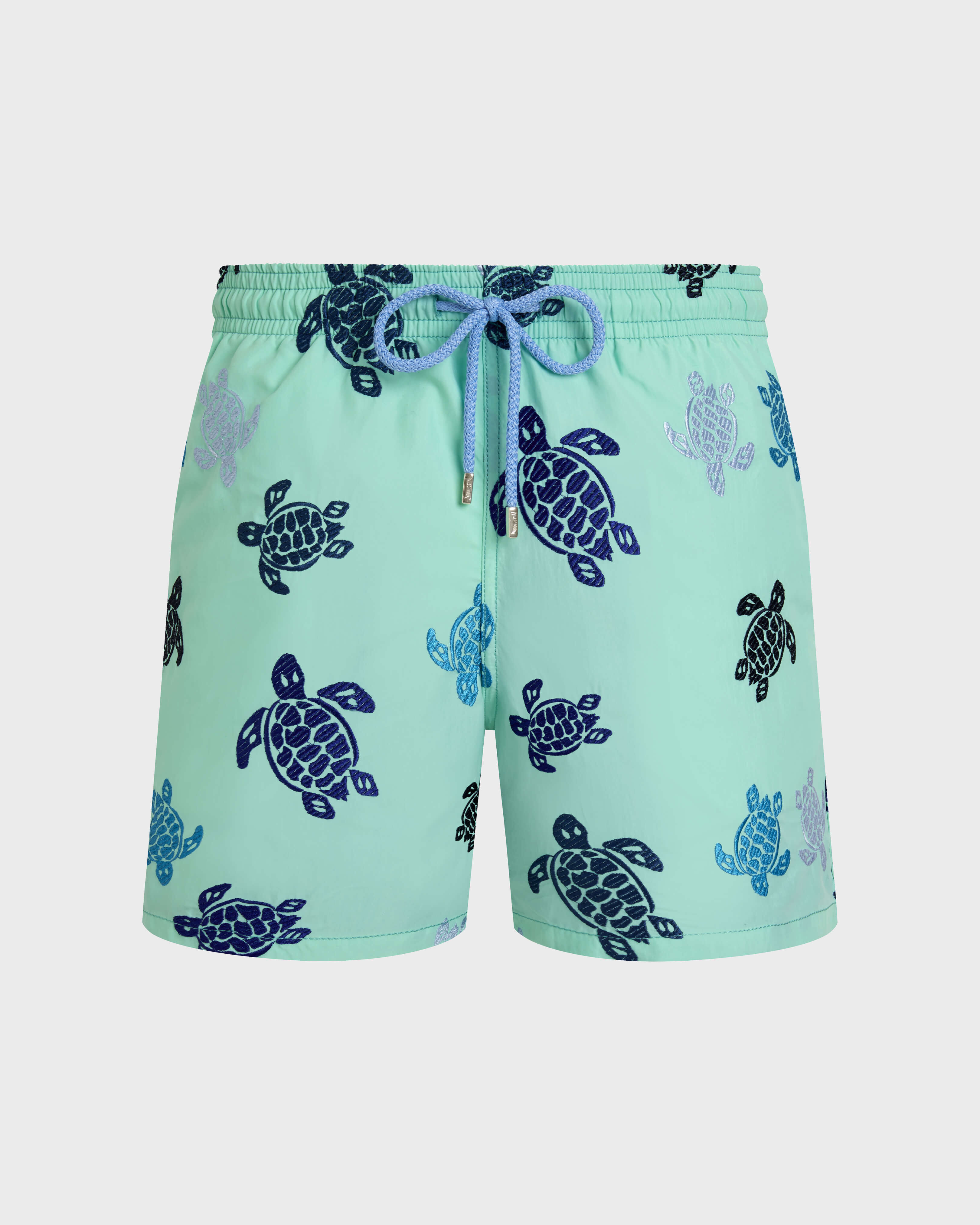 Men Embroidered Swim Shorts Ronde des Tortues - Limited Edition CARIBBEAN front view