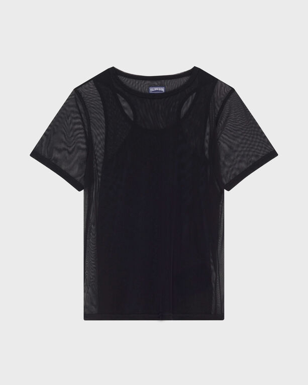 Vilebrequin - Solid T-shirt Mit Tüll Für Damen - T-shirt - Lillie - Schwarz - Größe XL