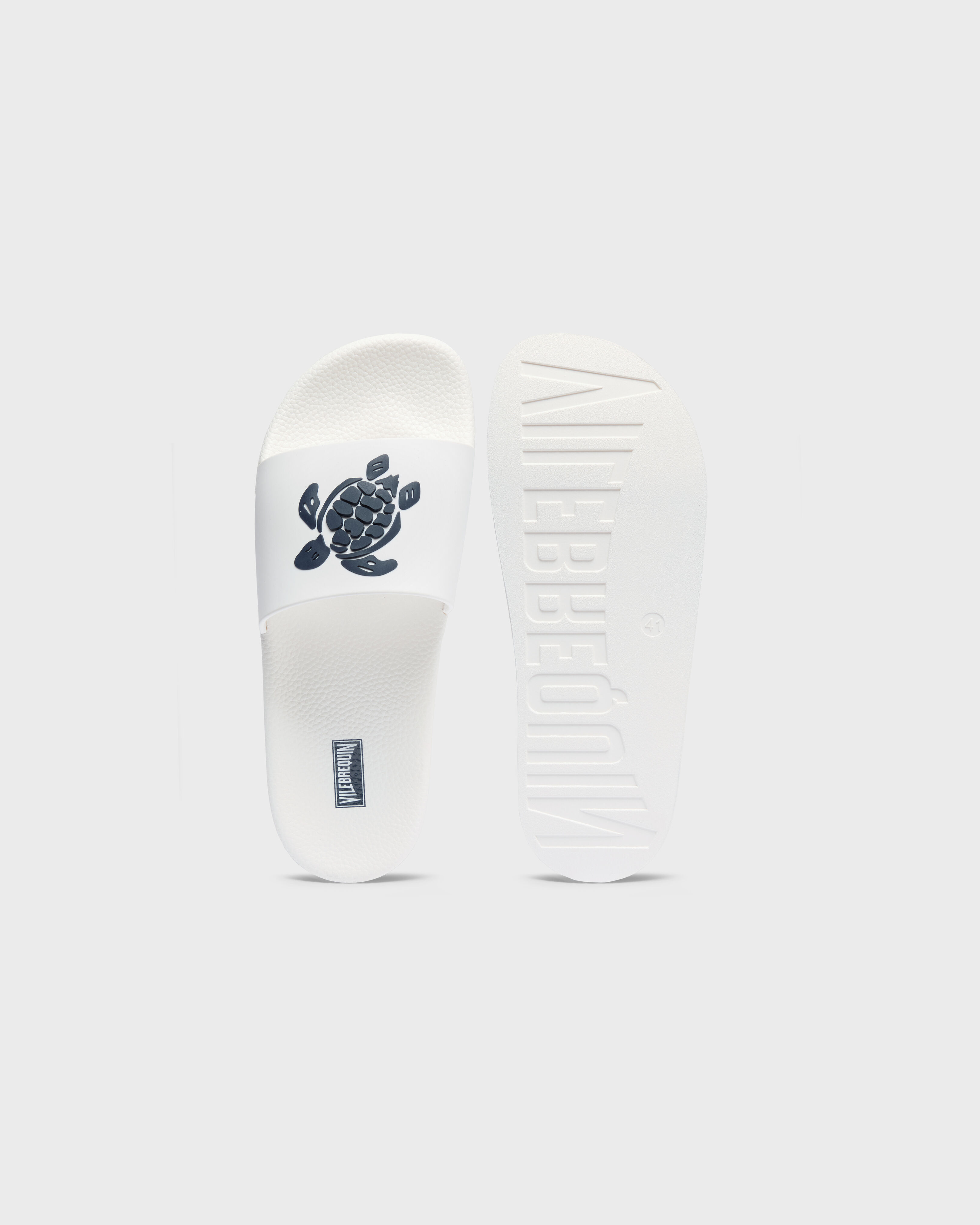 Unisex Slider Tortue WHITE front view
