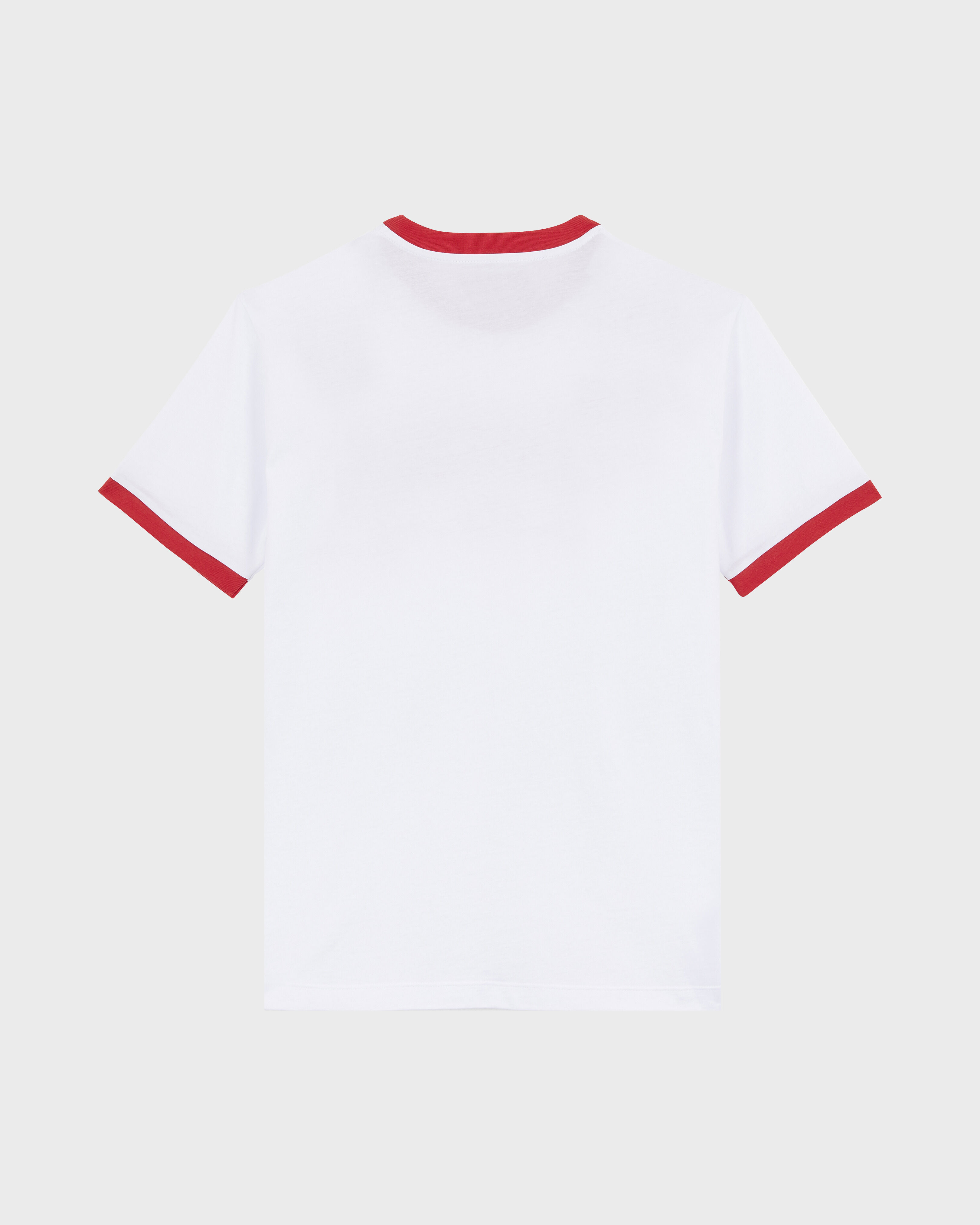 Men Cotton Light Jersey T-shirt Bicolor Logo POPPY RED back view
