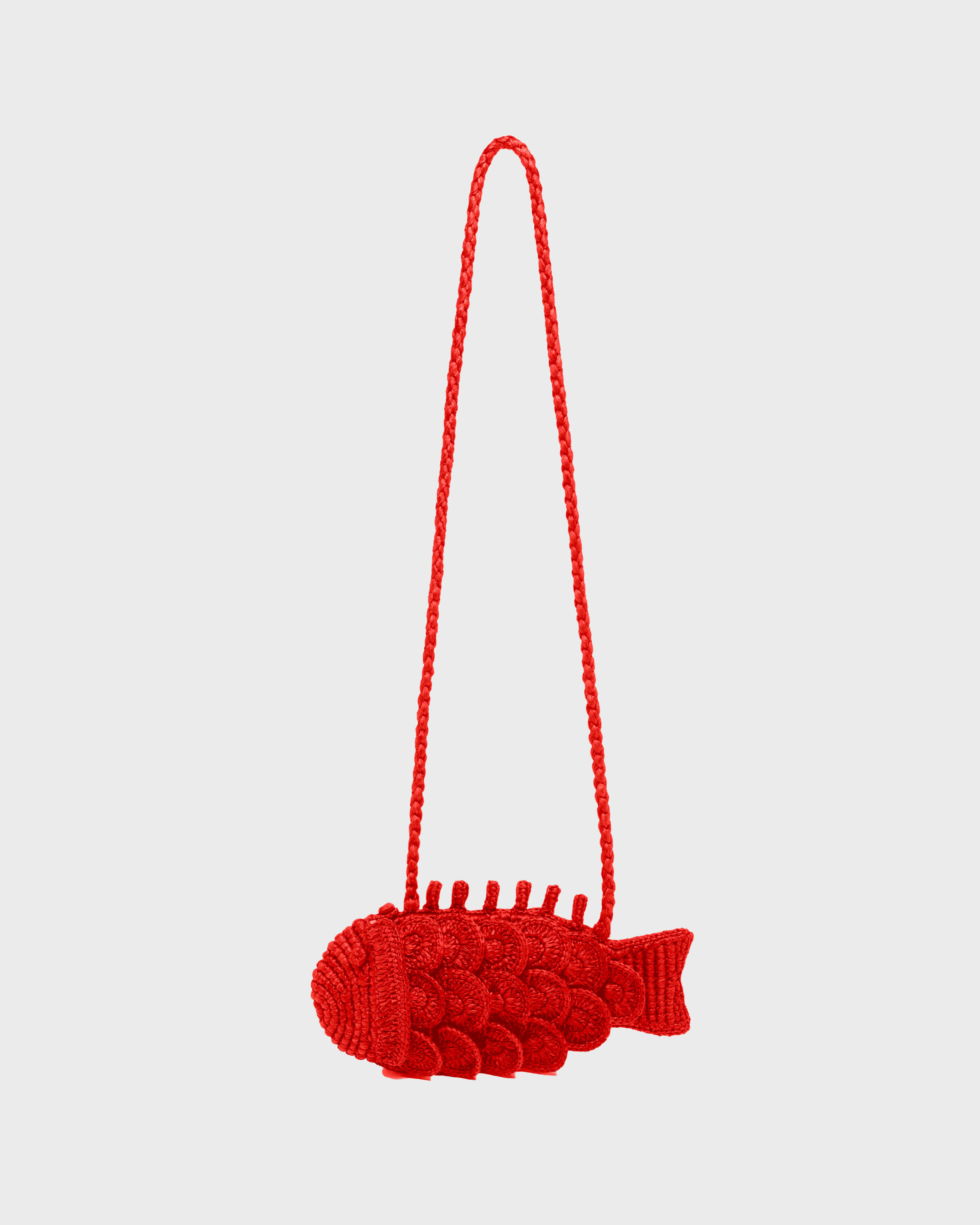 Bolso de rafia pequeño con forma de pez para mujer AMAPOLA front view