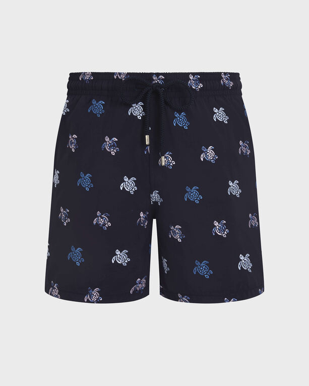 Vilebrequin - Men Embroidered Swim Shorts Micro Tortues Diagonales - Limited Edition - Swimwear - Mistral - Blue - Size L