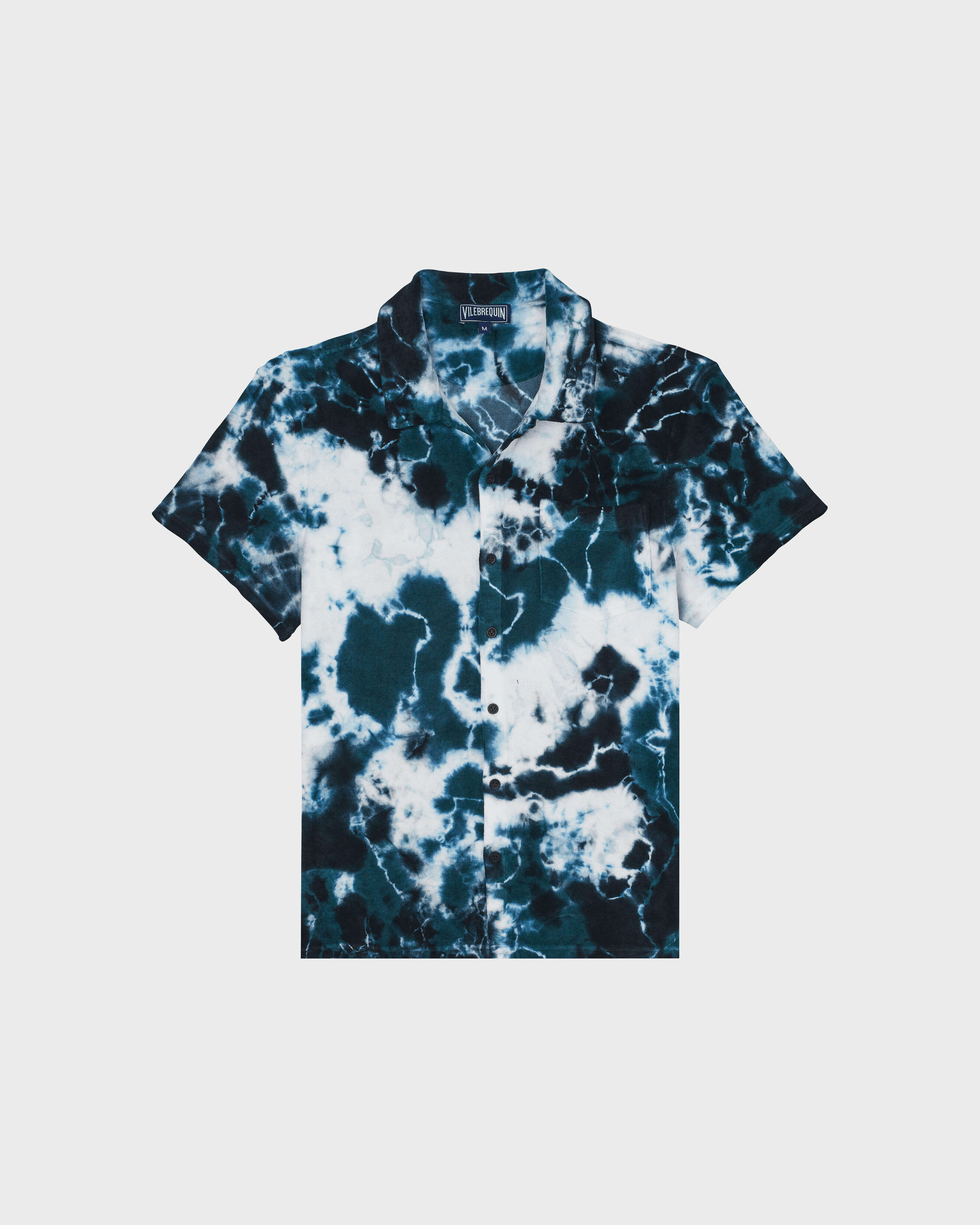 Terry Bowling Shirt Rough Ocean Tieand  Dye EMERALD front view