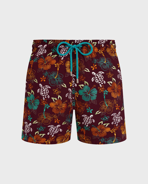 Vilebrequin - Men Swim Shorts Embroidered Tropical Turtles - Limited Edition - Swimwear - Mistral - Red - Size S