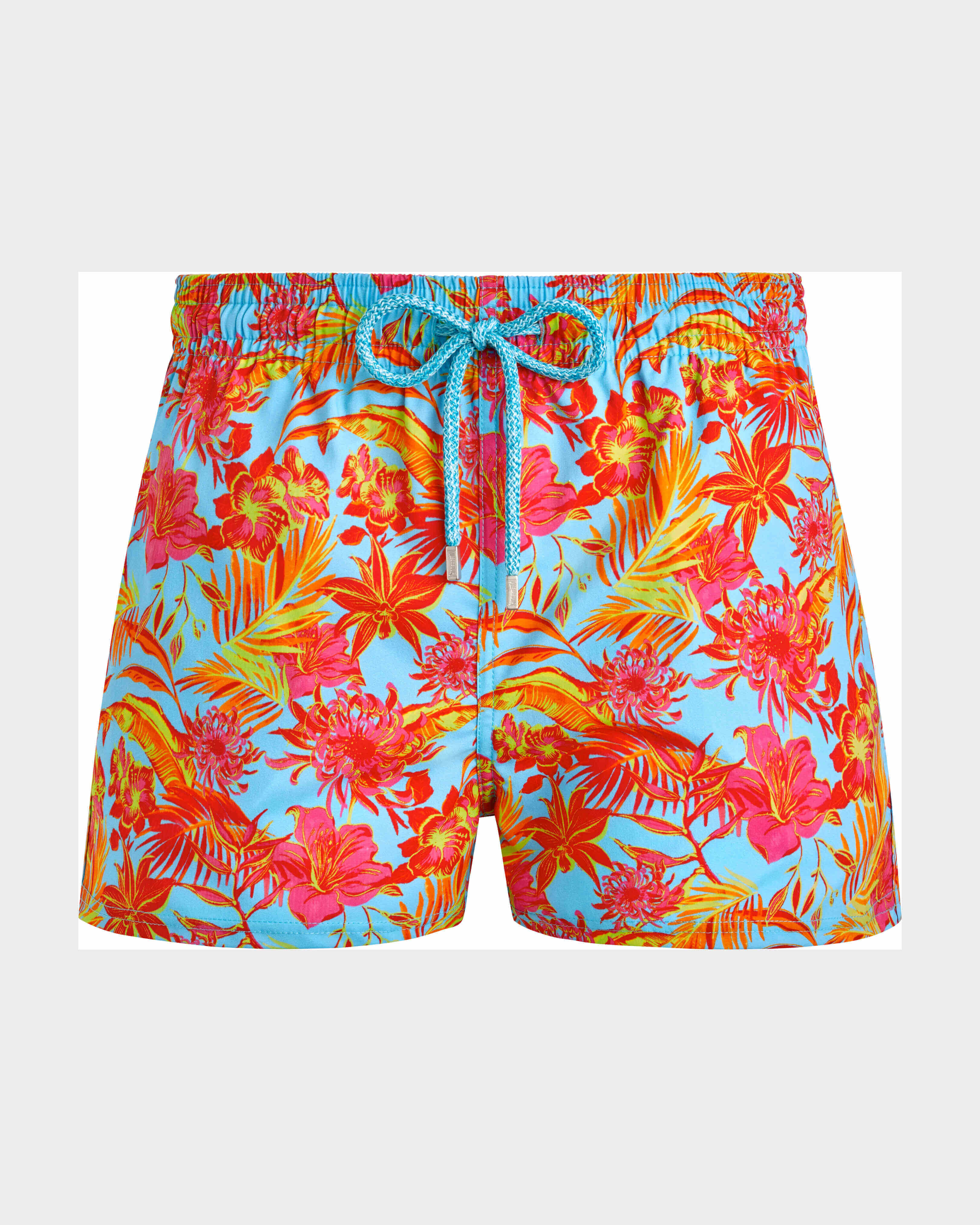 Men Short Swim Shorts Tahiti Flowers SANTORINI front view