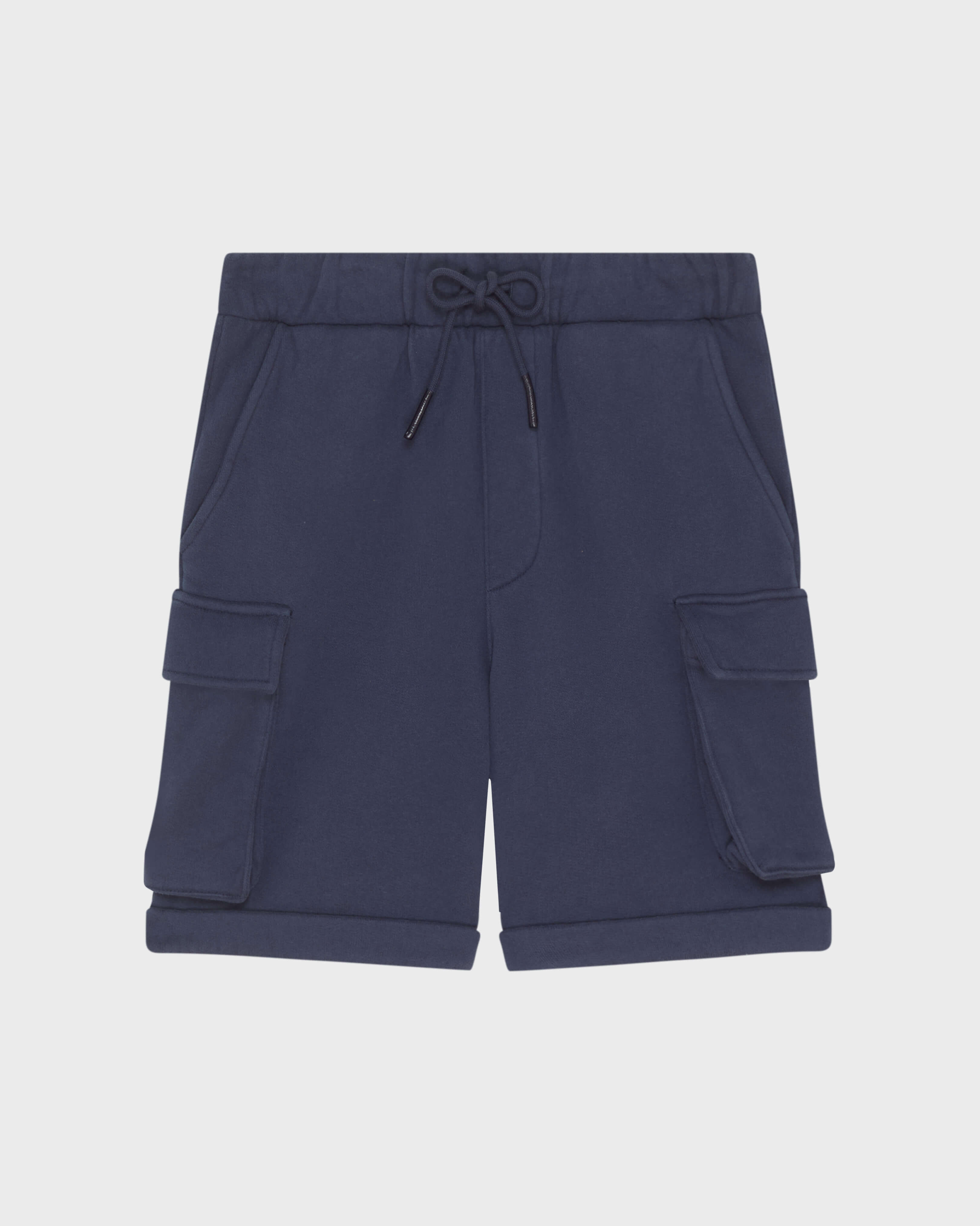 Cargo Bermudashorts aus Bio-Baumwolle für Jungen MARINEBLAU front view