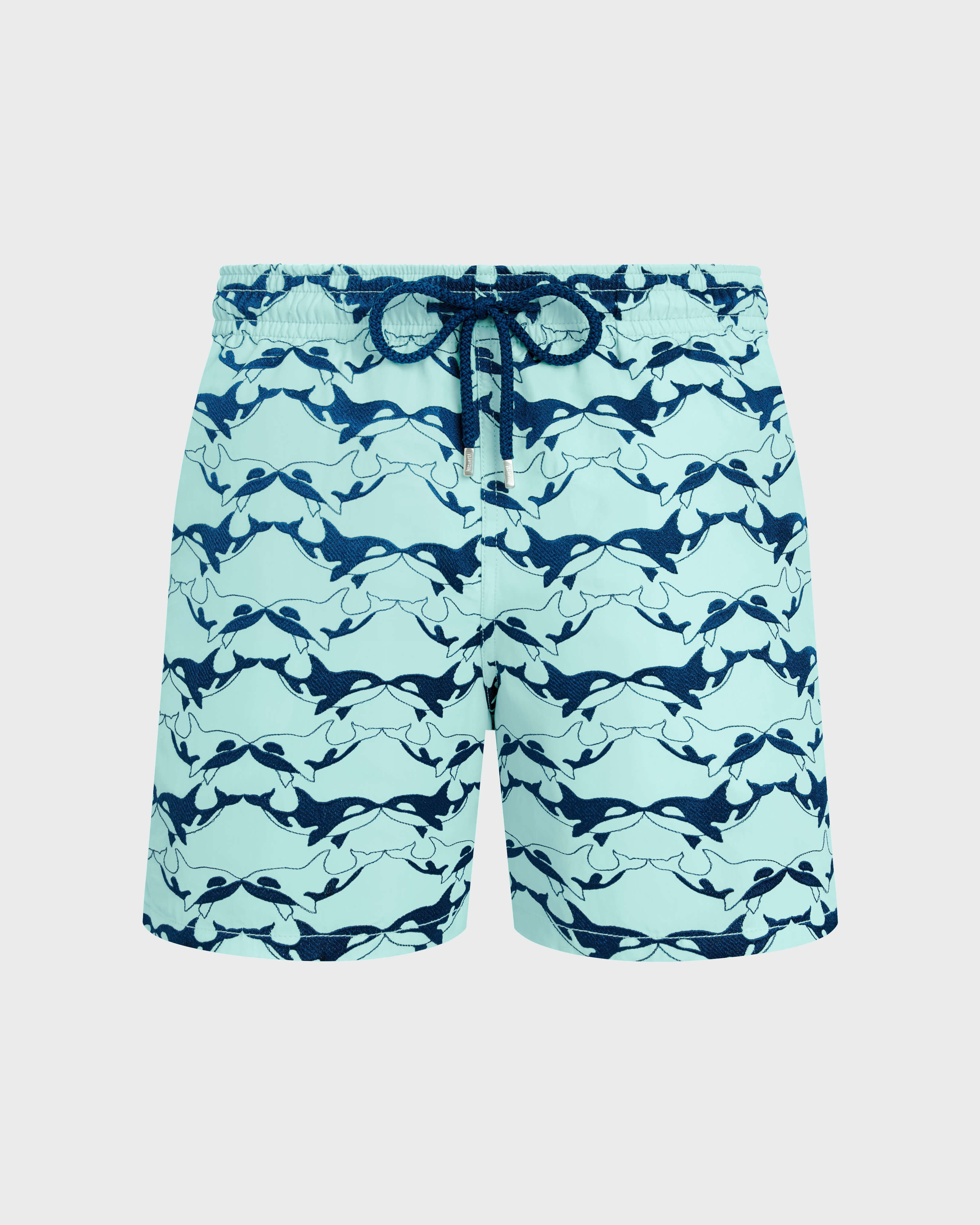 Men Swim Shorts Embroidered Orcas - Limited Edition BLUE NOTE front view