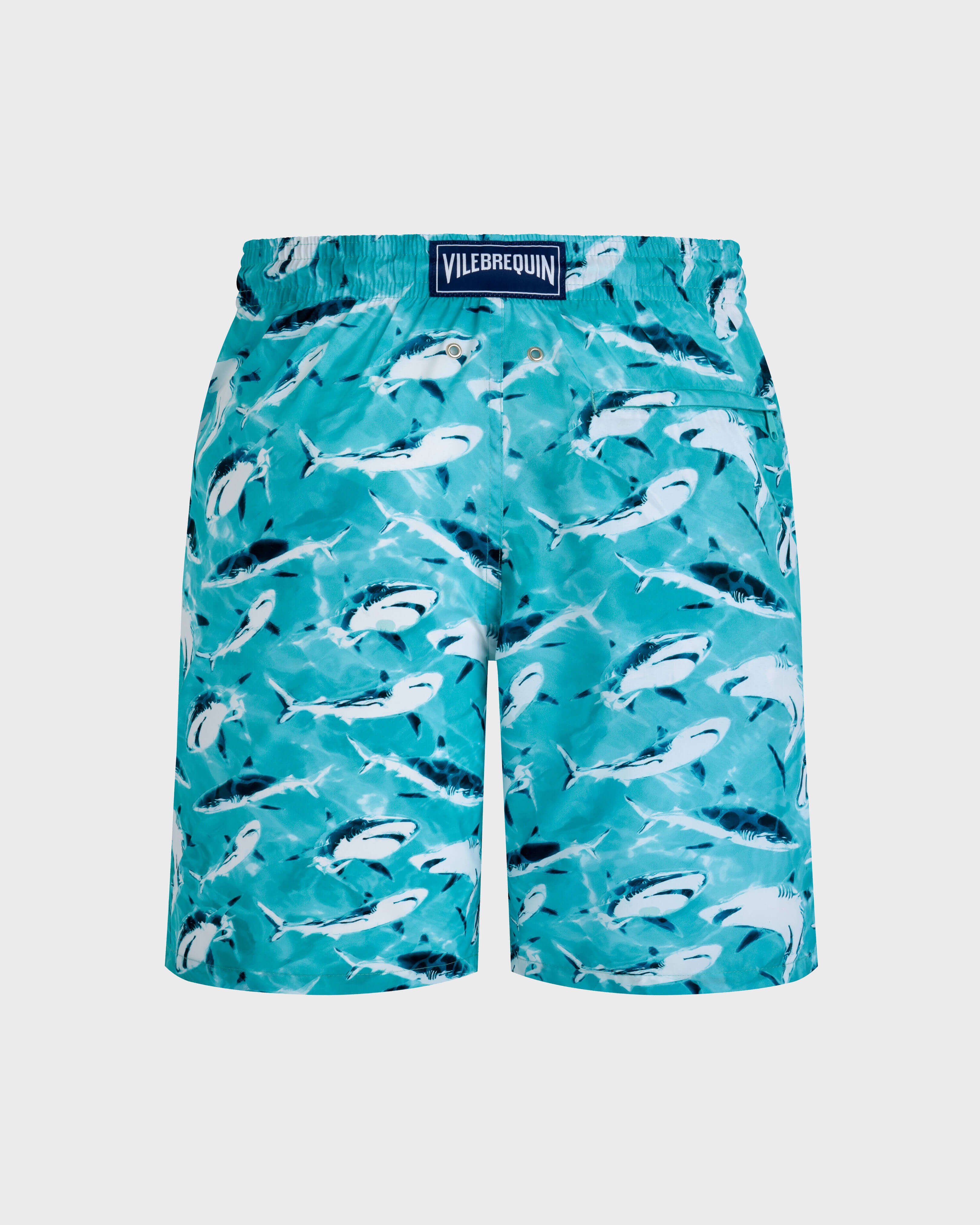 Men Ultra-light and Packable Long Swim Trunks Requins LAGOON back view