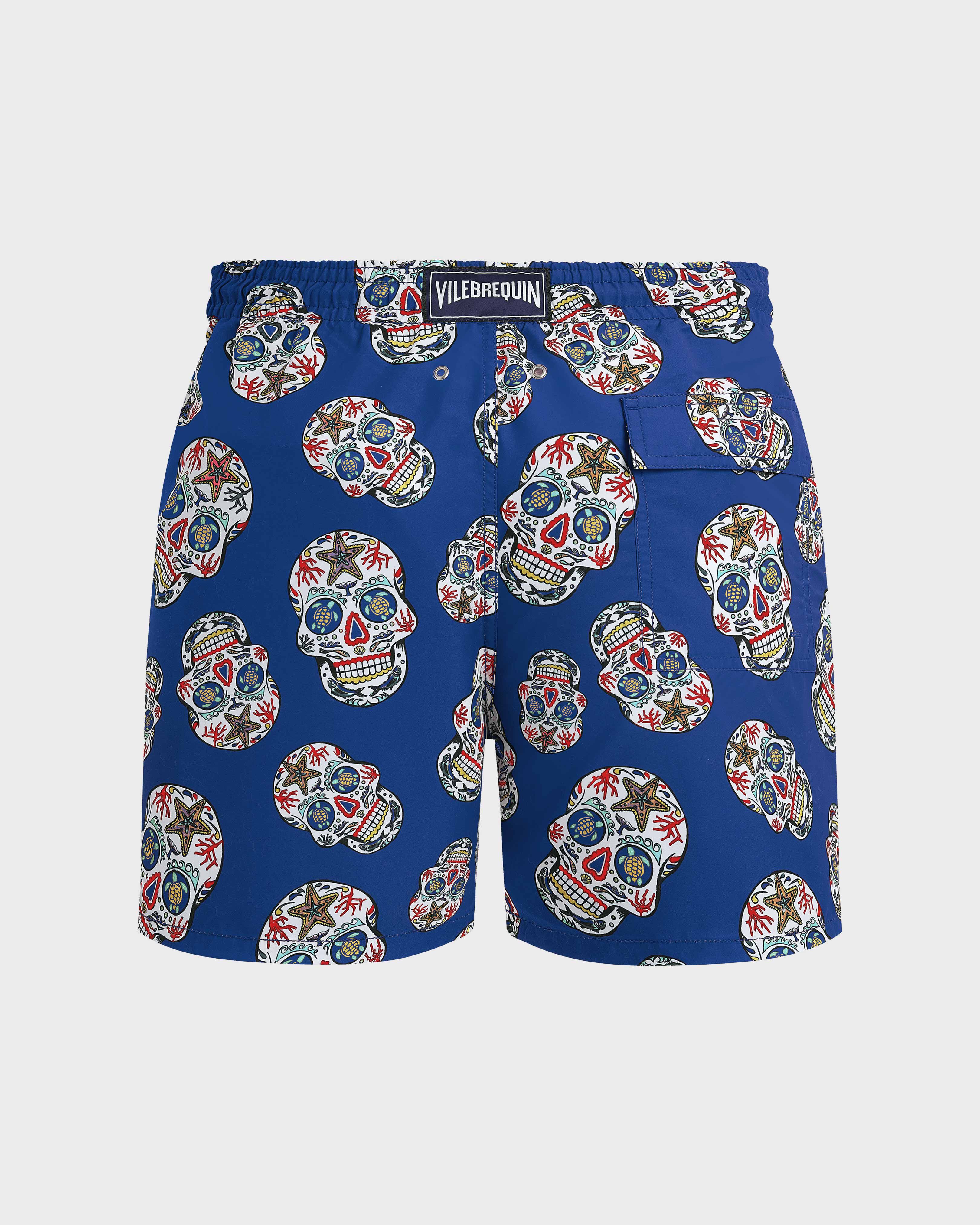 Men Stretch Swim Trunks Día de Muertos PALACE back view