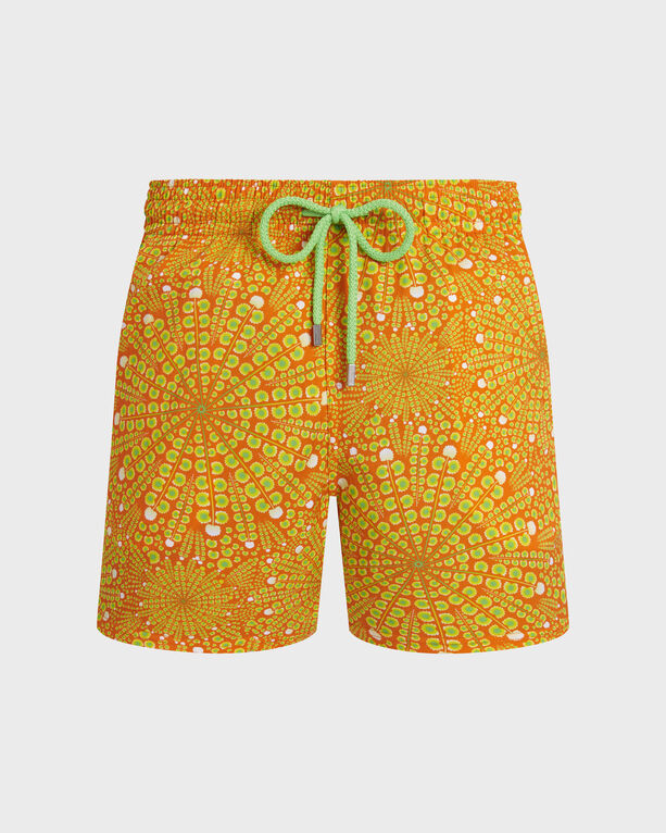 Vilebrequin - Men Stretch Short Swim Shorts Mosaic Urchin - Swimwear - Monrise - Orange - Size XXL