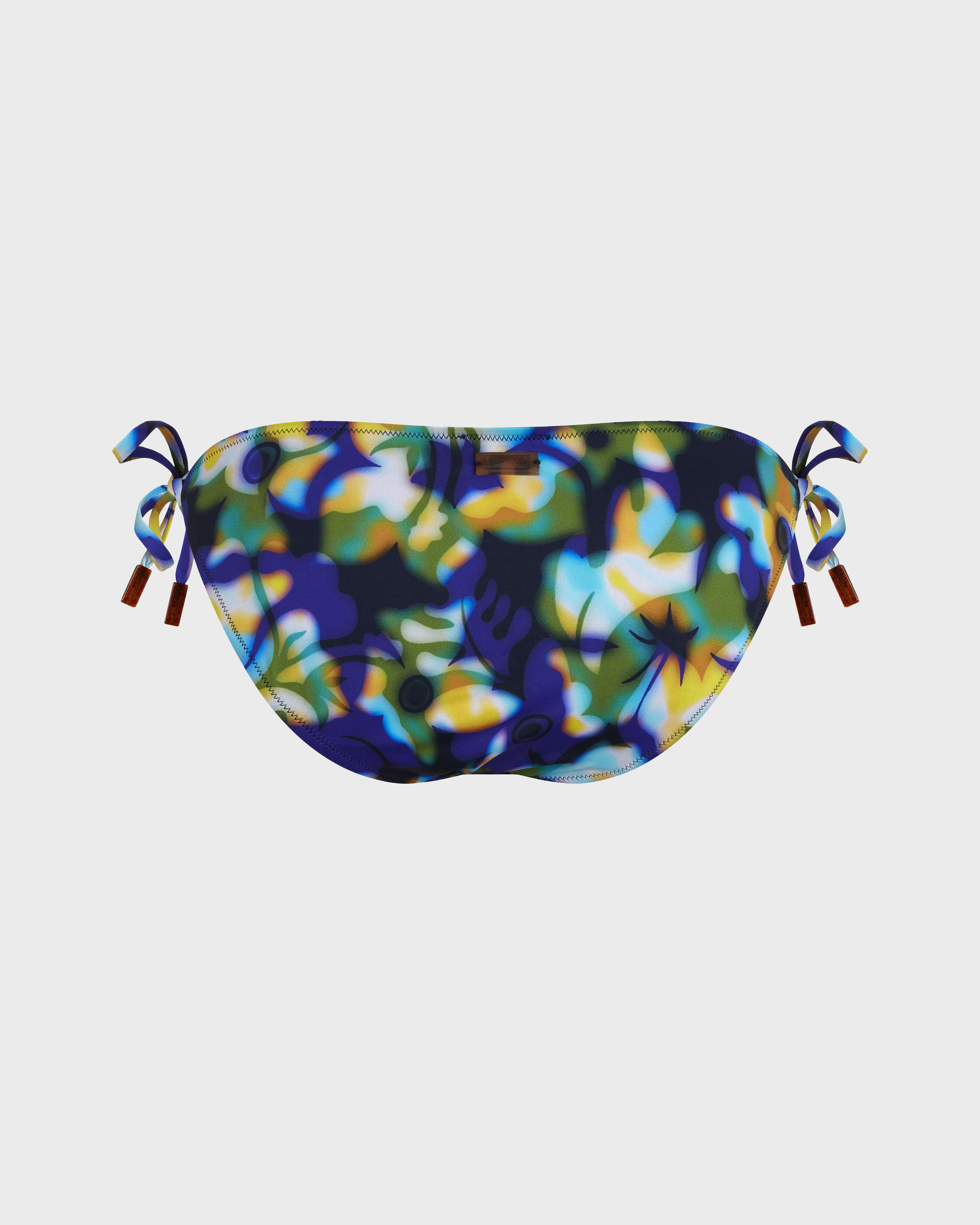 Bas de maillot de bain à nouer femme Frangipanier Trouble BLEU MARINE back view