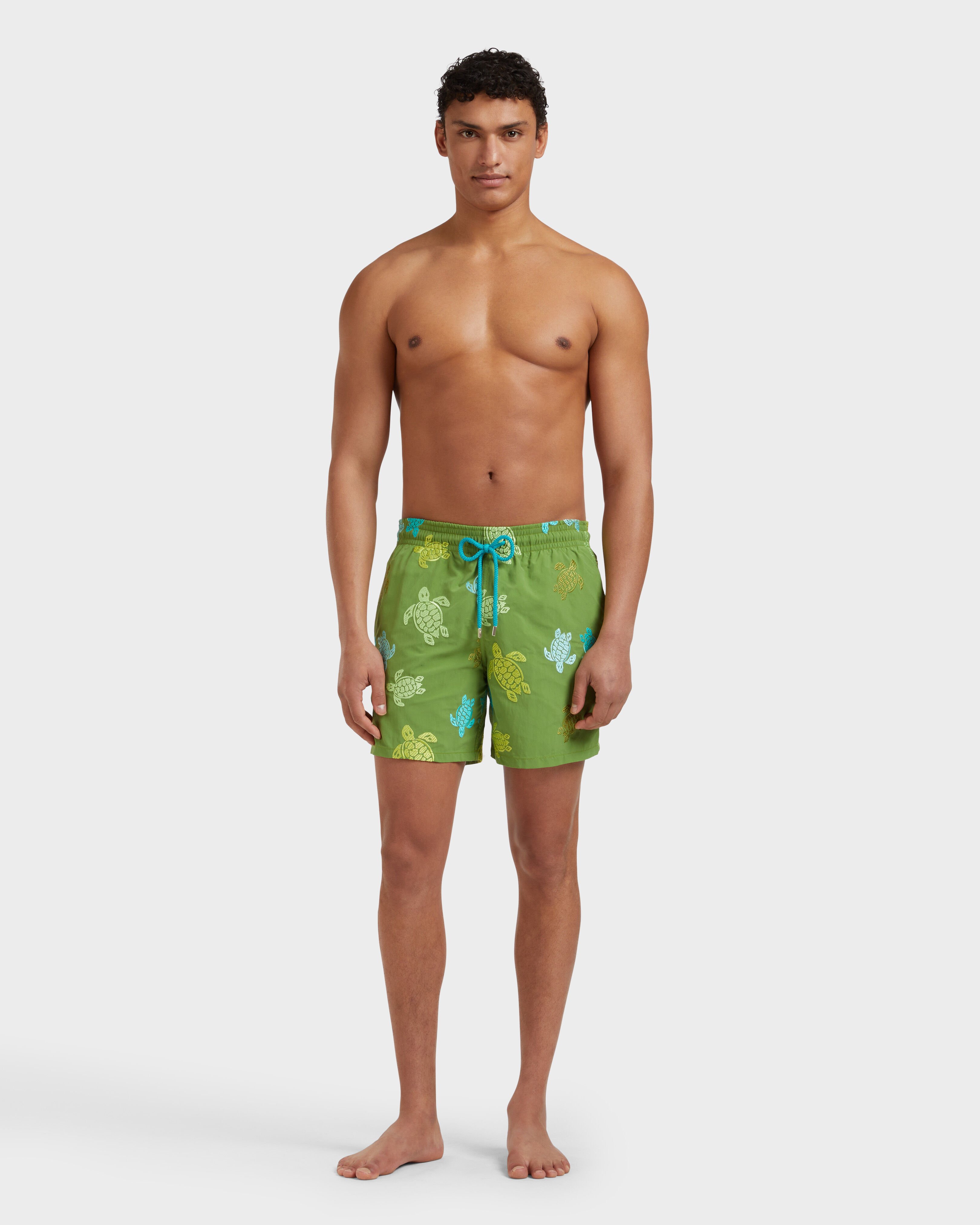 Men Swim Shorts Embroidered Tortue Multicolore - Limited Edition CAMOUPLAGE frontworn view
