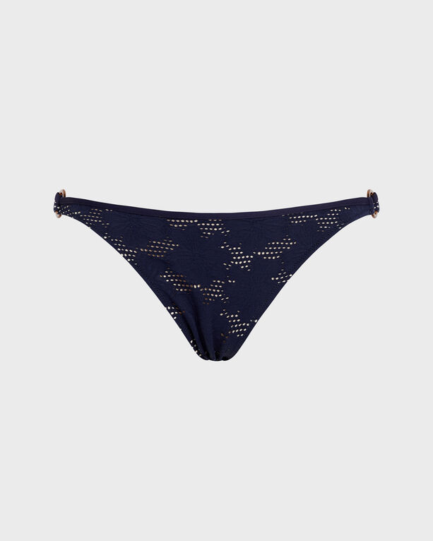 Vilebrequin - Women Mini Brief Bikini Bottom Jacquard Fleur Broderie Anglaise - Swimwear - Fine - Blue - Size XS