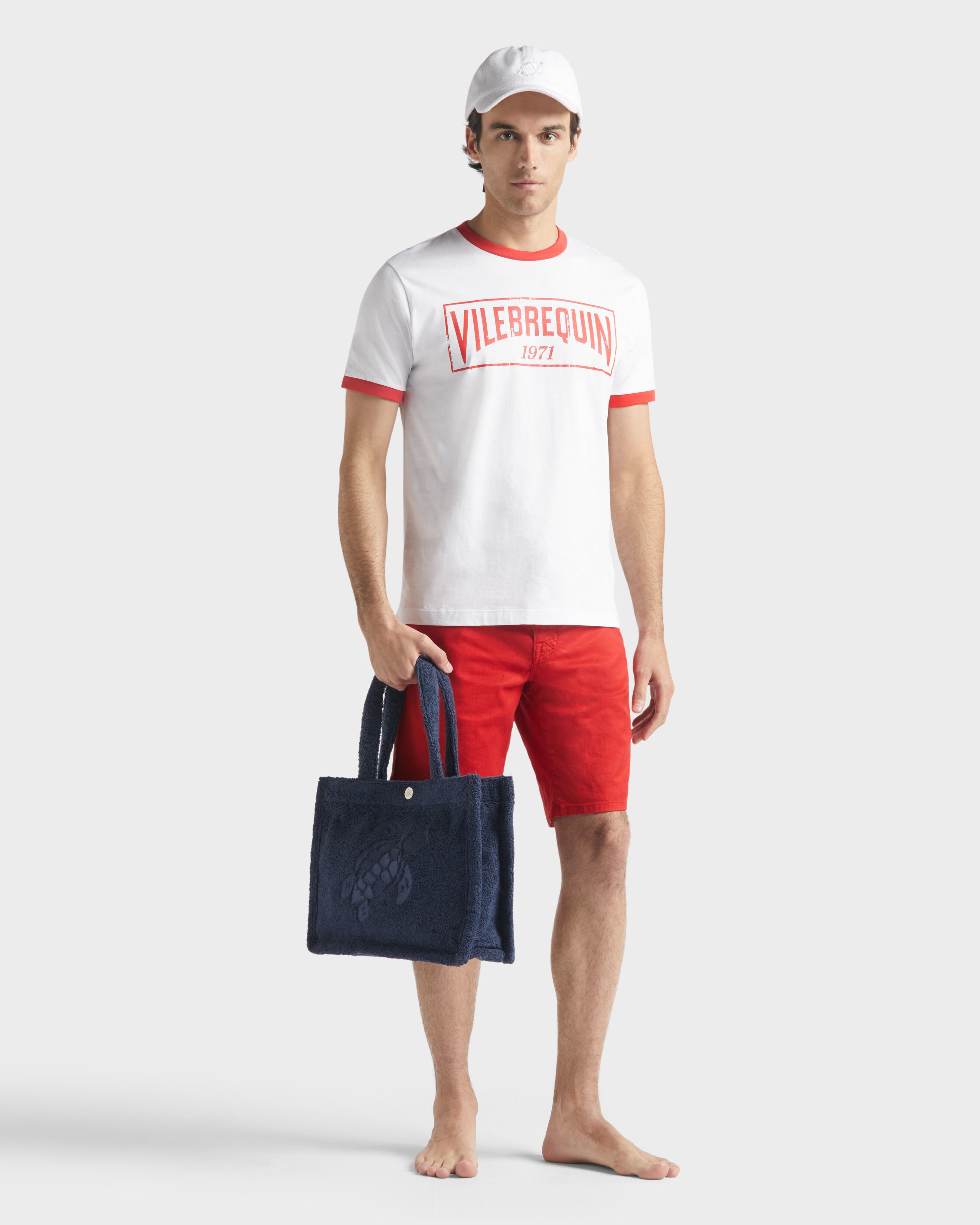 Men Cotton Light Jersey T-shirt Bicolor Logo POPPY RED supp1 view