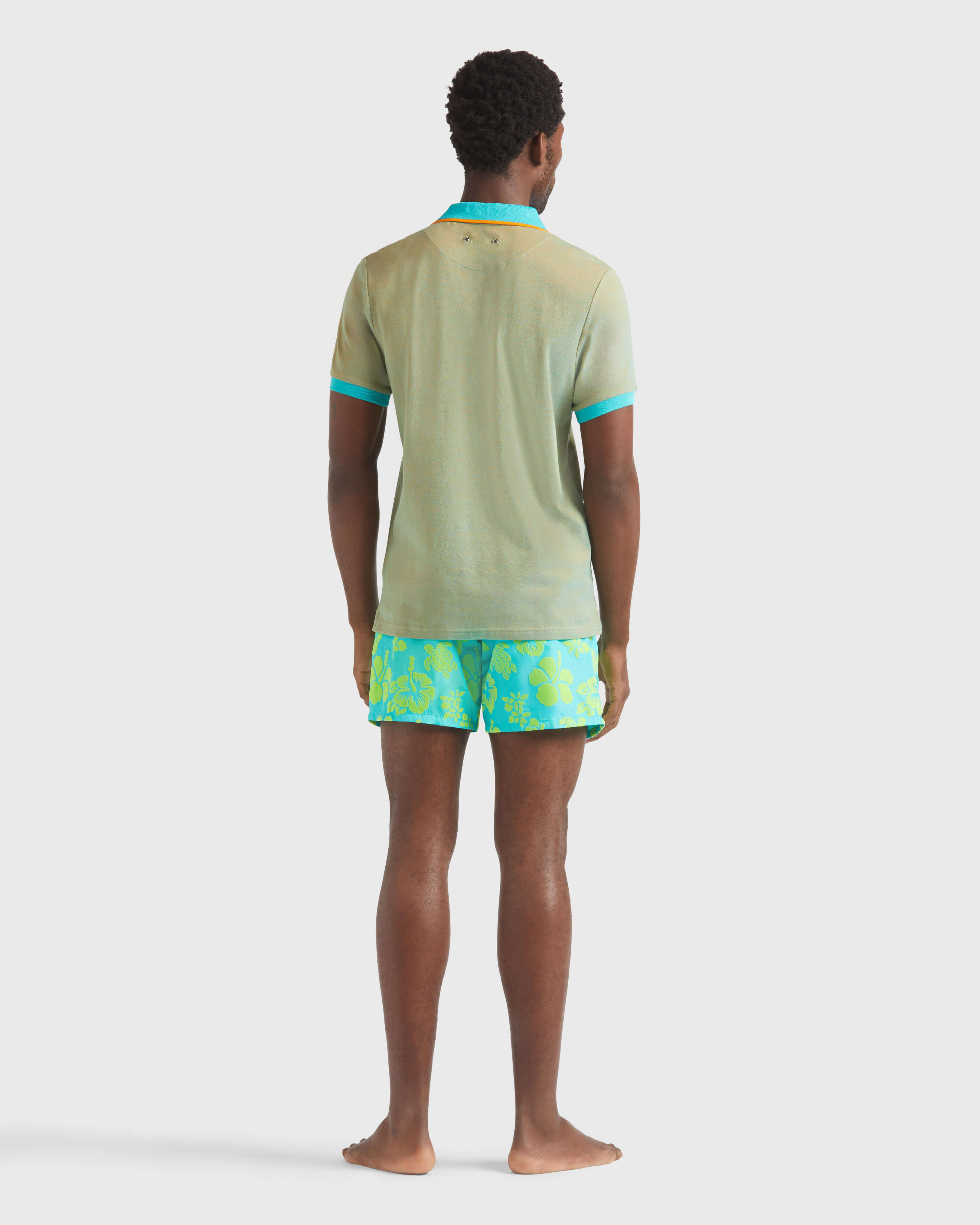 Men Cotton Polo Shirt Solid VITAMIN backworn view