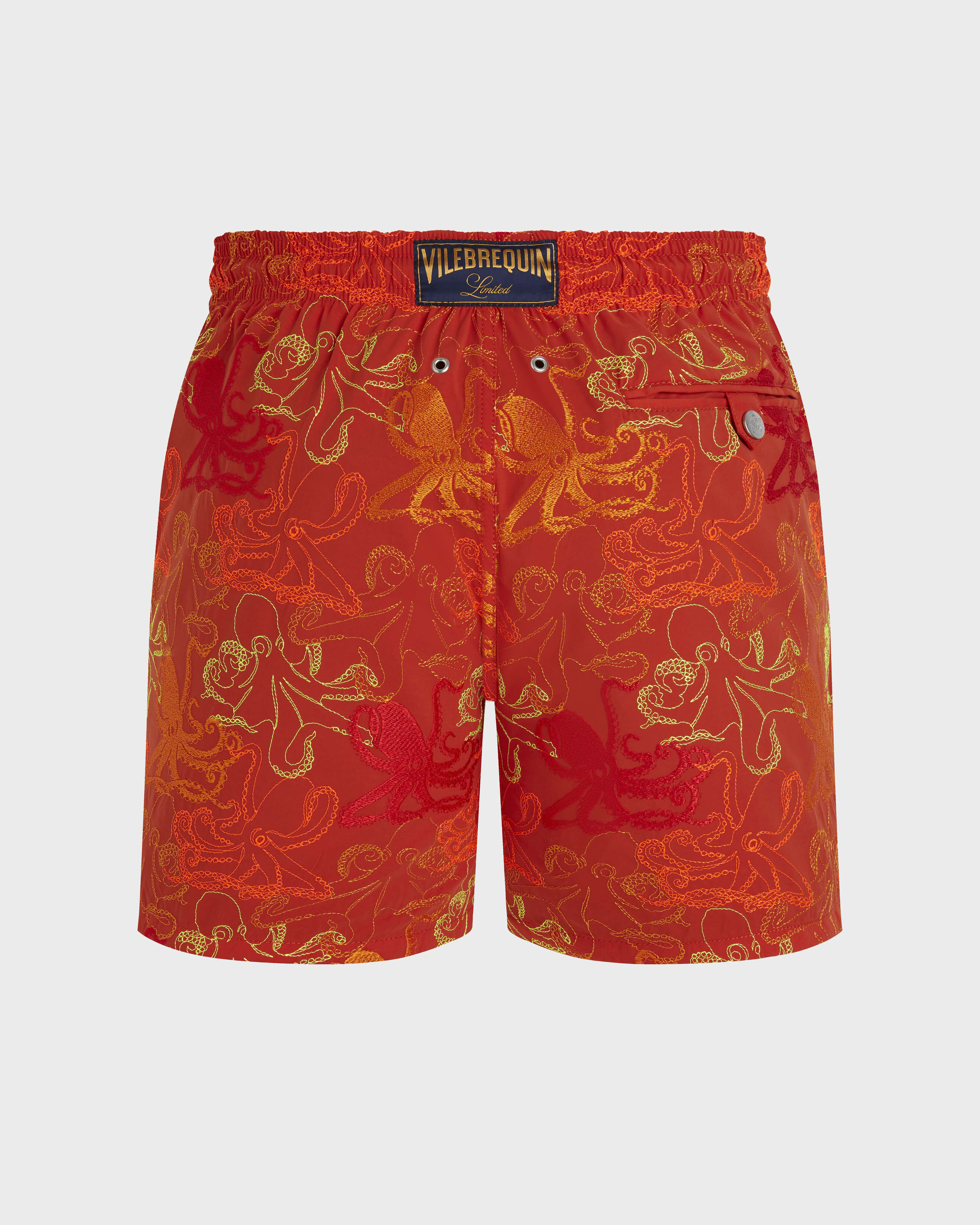 Pantaloncini mare uomo ricamati Octopussy - Edizione limitata RUST back view