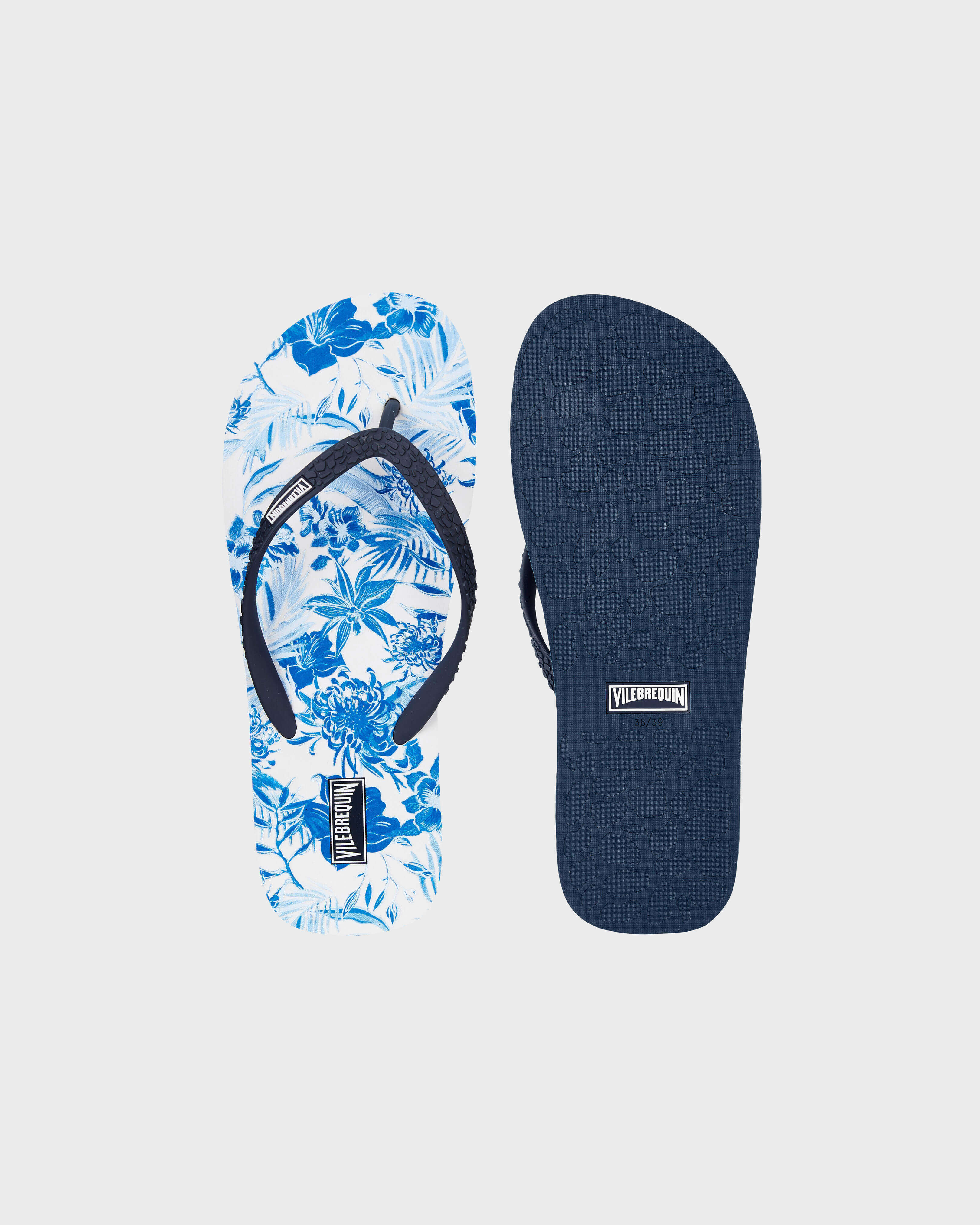 Tongs de plage femme Tahiti Flowers BLANC front view