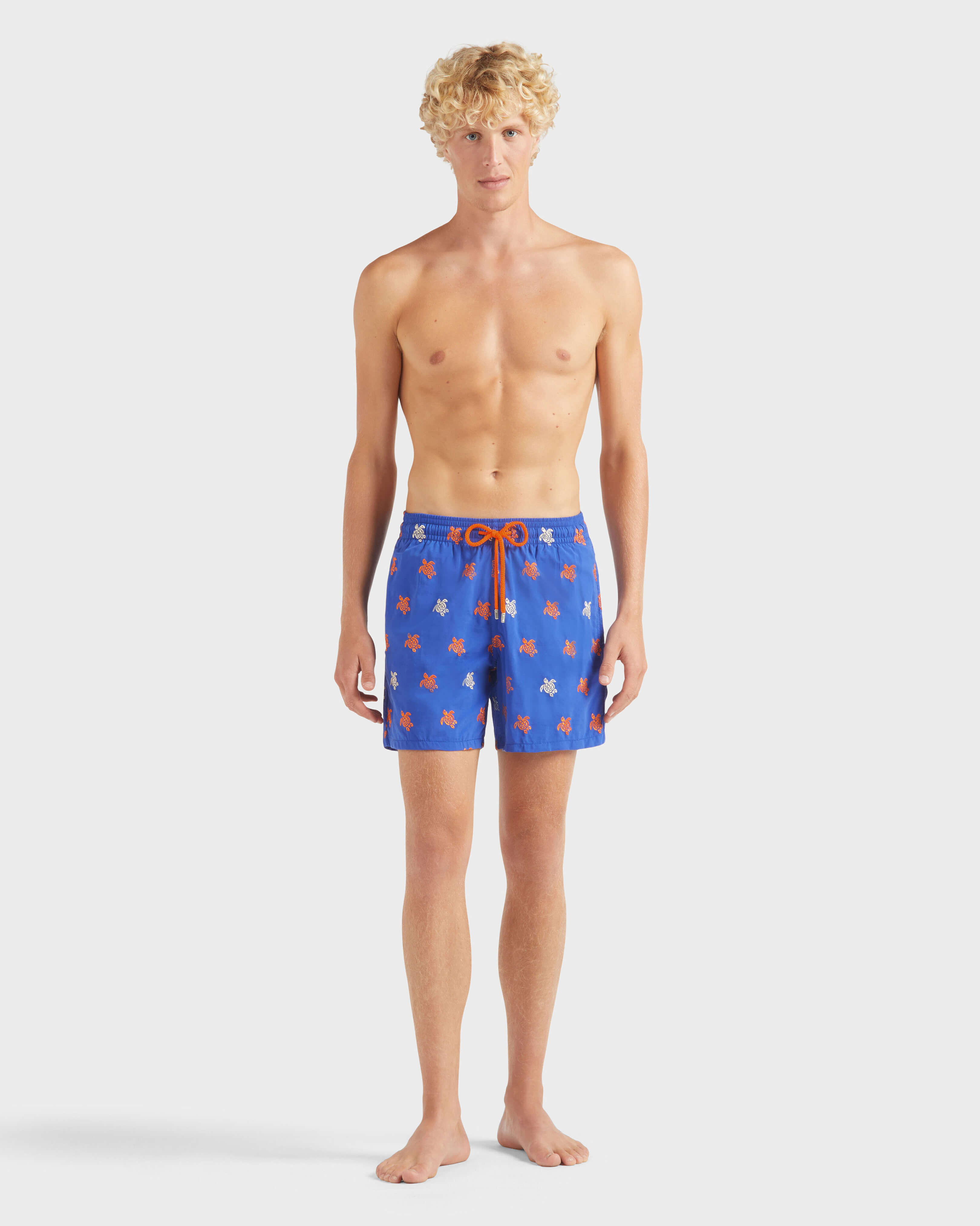 Men Swim Trunks Embroidered Micro Ronde des Tortues Diagonale - Limited Edition MARRAKECH frontworn view