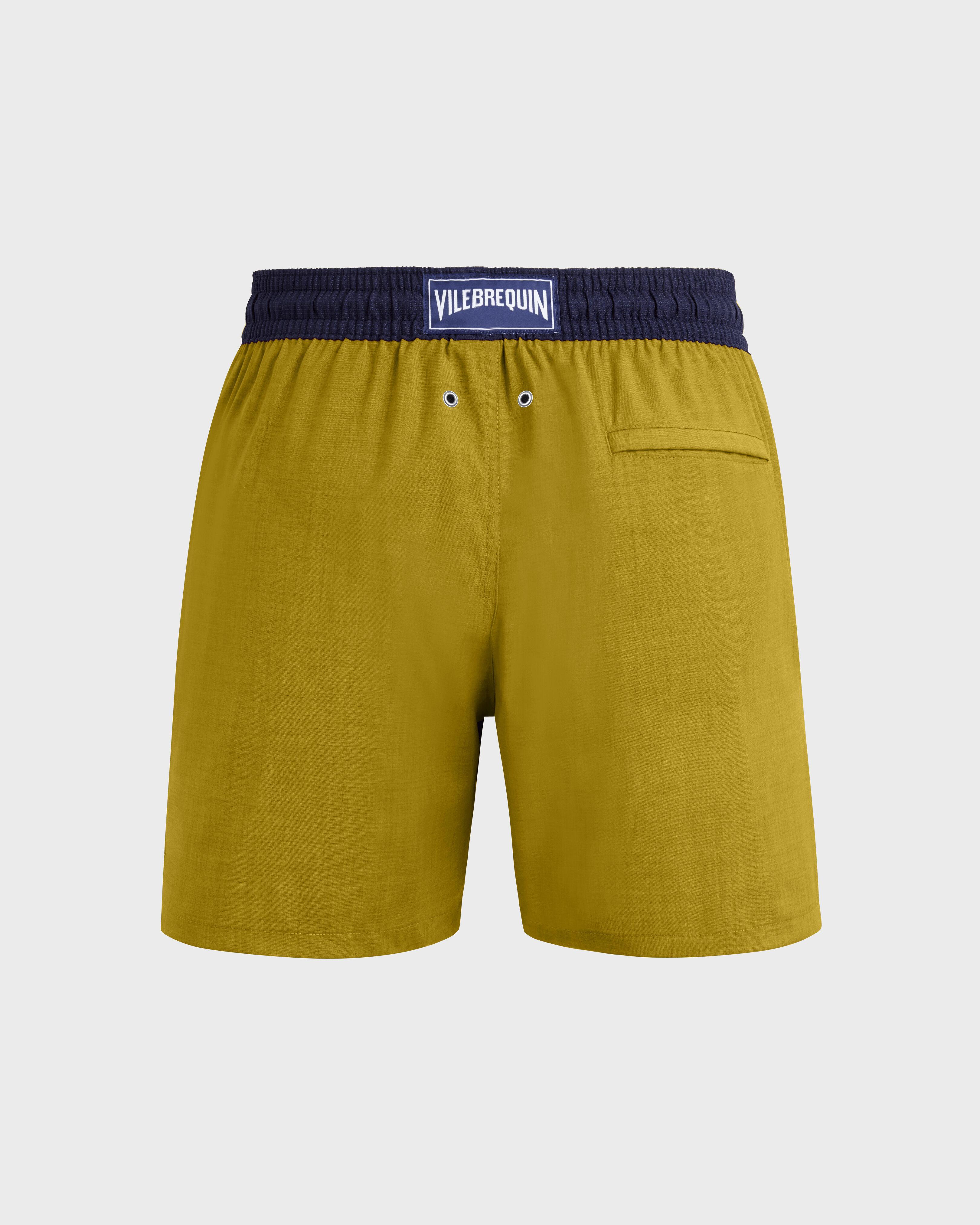 Men Merino Wool Super 120's Swim Shorts Bicolor SUNFLOWER back view